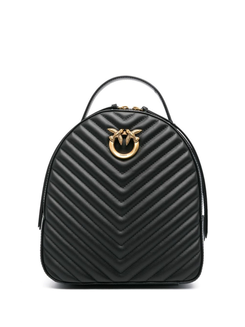 Love chevron leather backpack 1