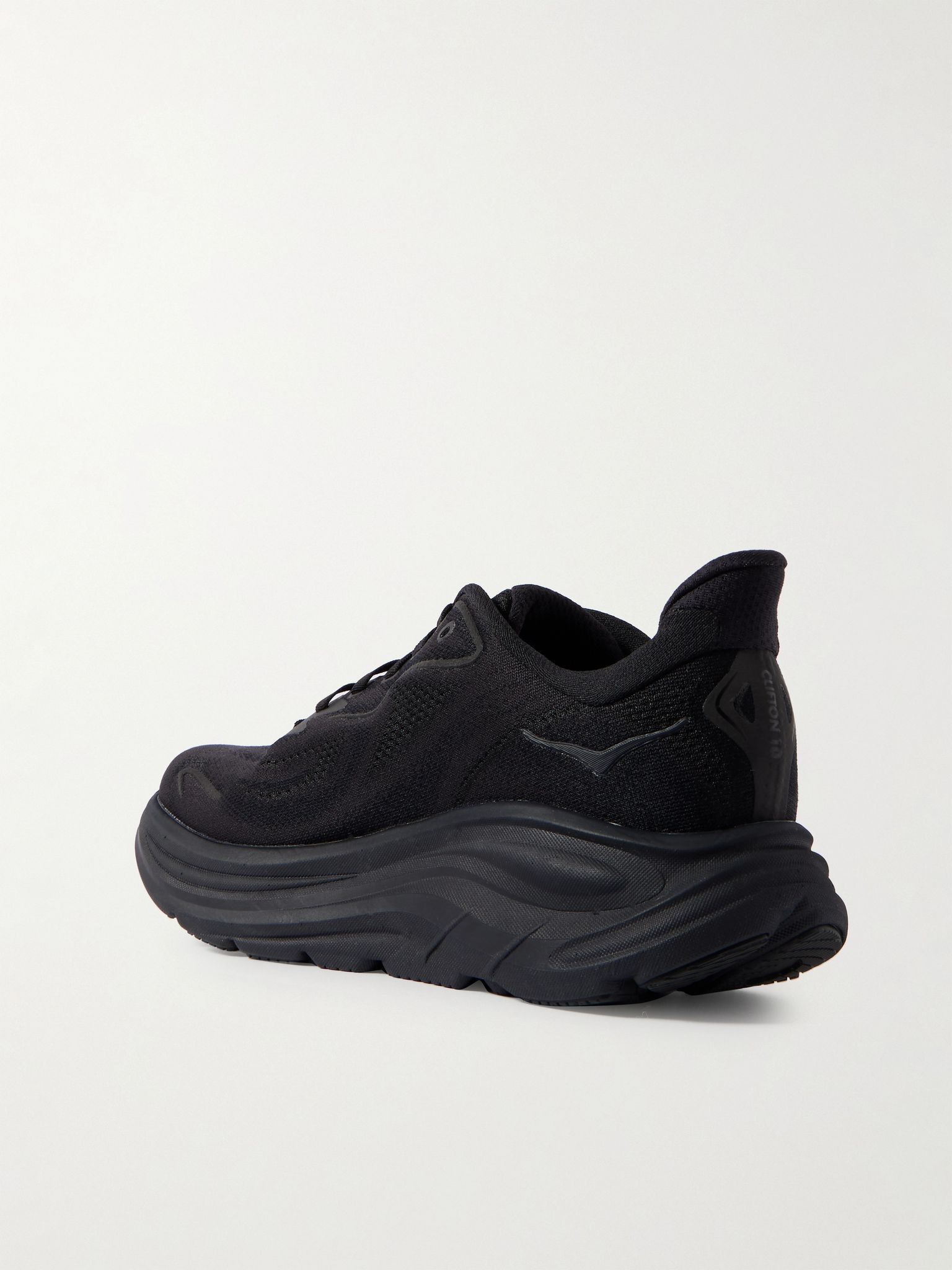 Clifton 10 Rubber-Trimmed Jacquard Running Sneakers Black - 4