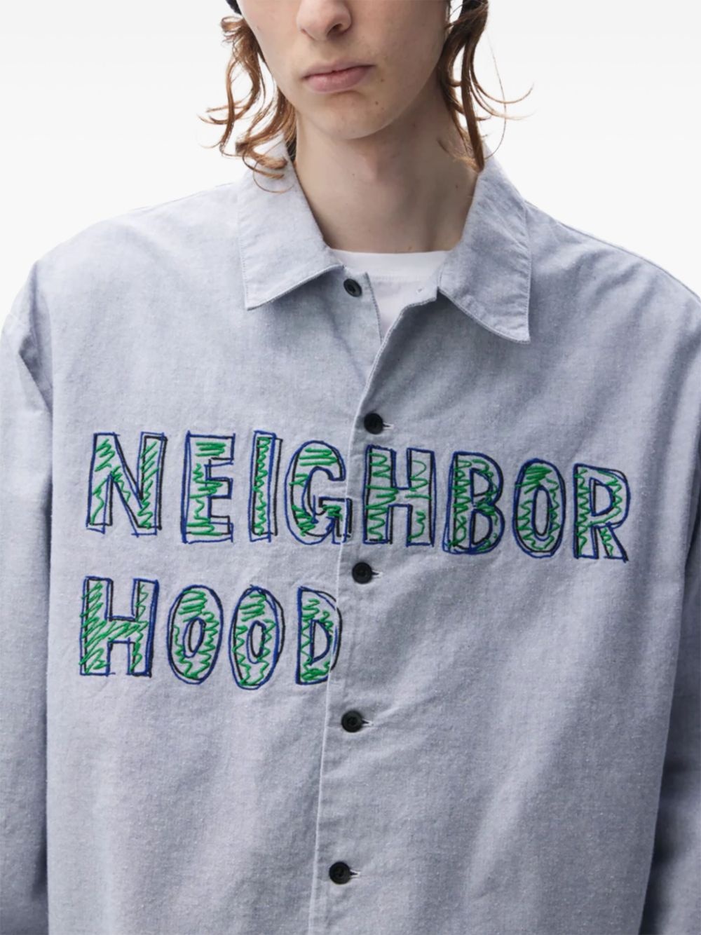 logo-embroidered shirt - 5