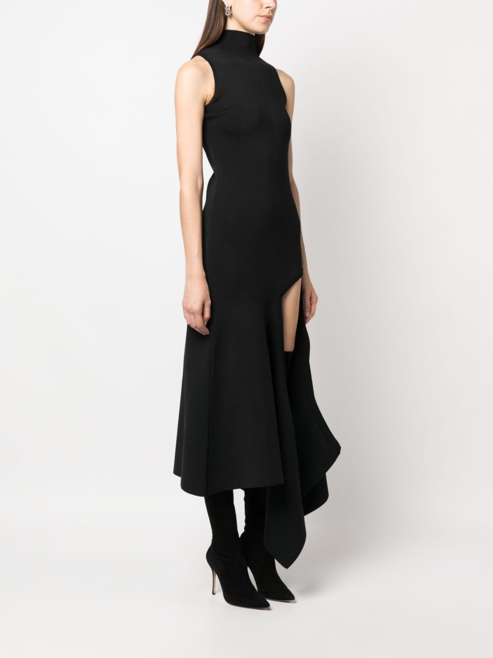side-slit sleeveless dress - 3