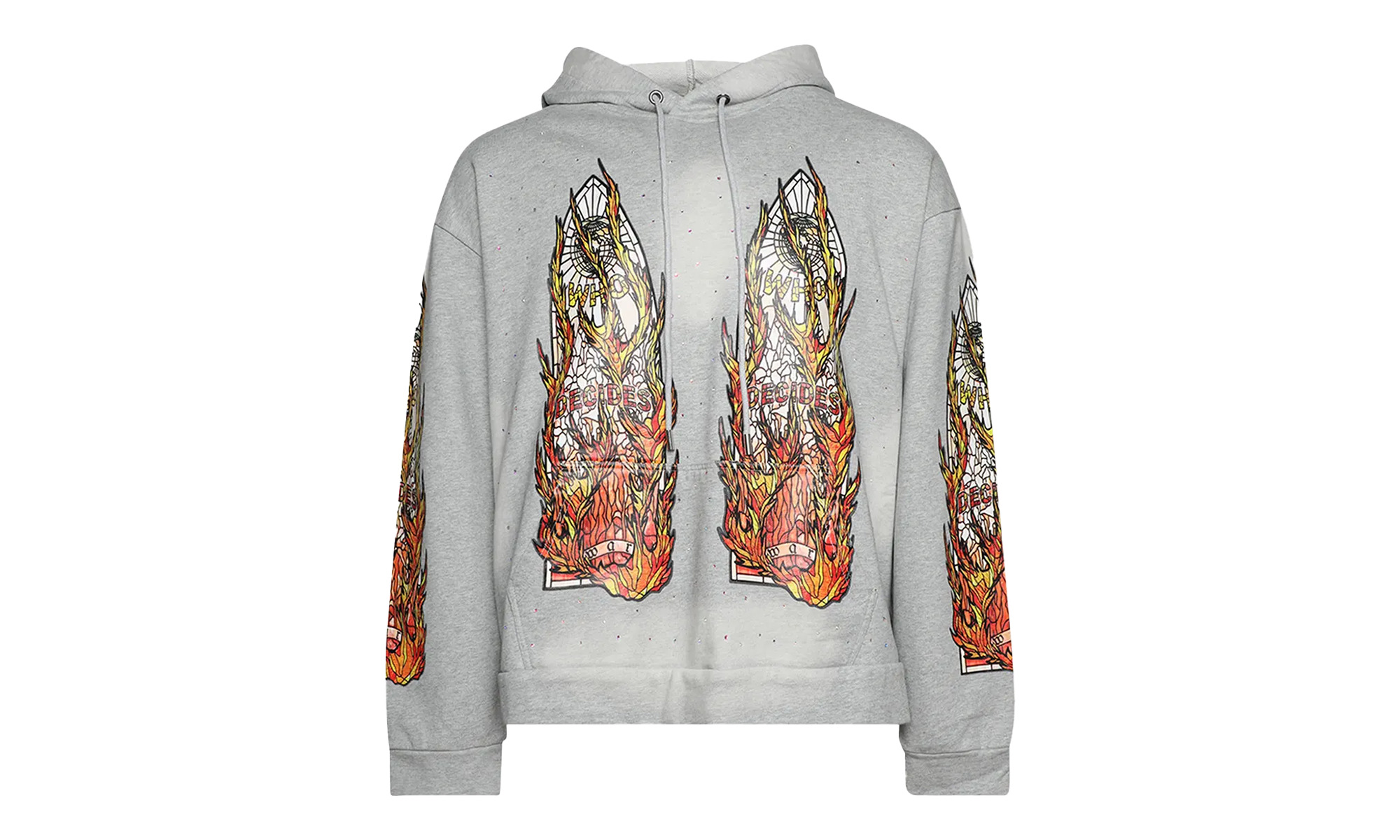 Flames Glass Hoodie "Vintage Grey" - 1