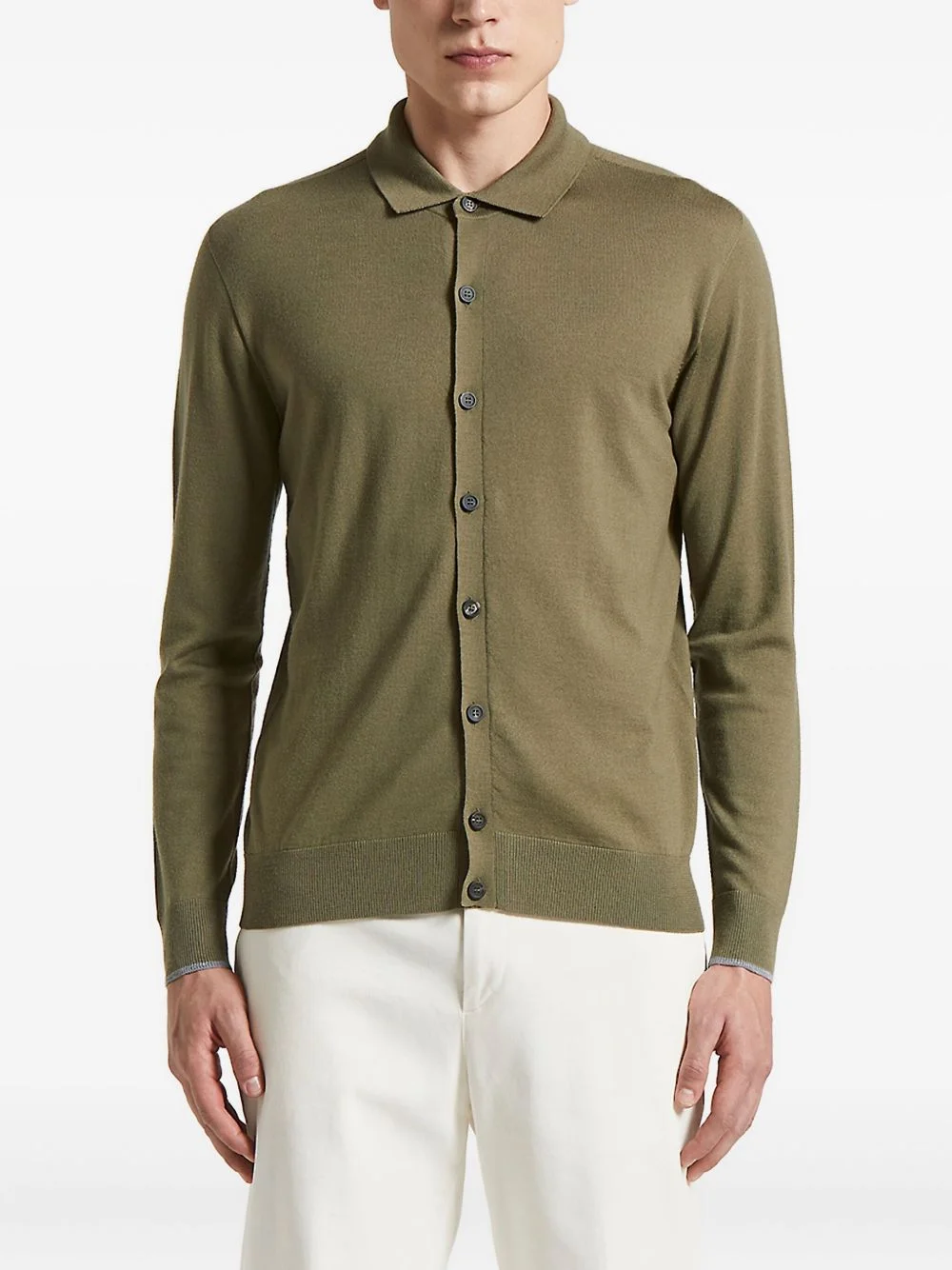 polo-neck buttoned sweater - 1