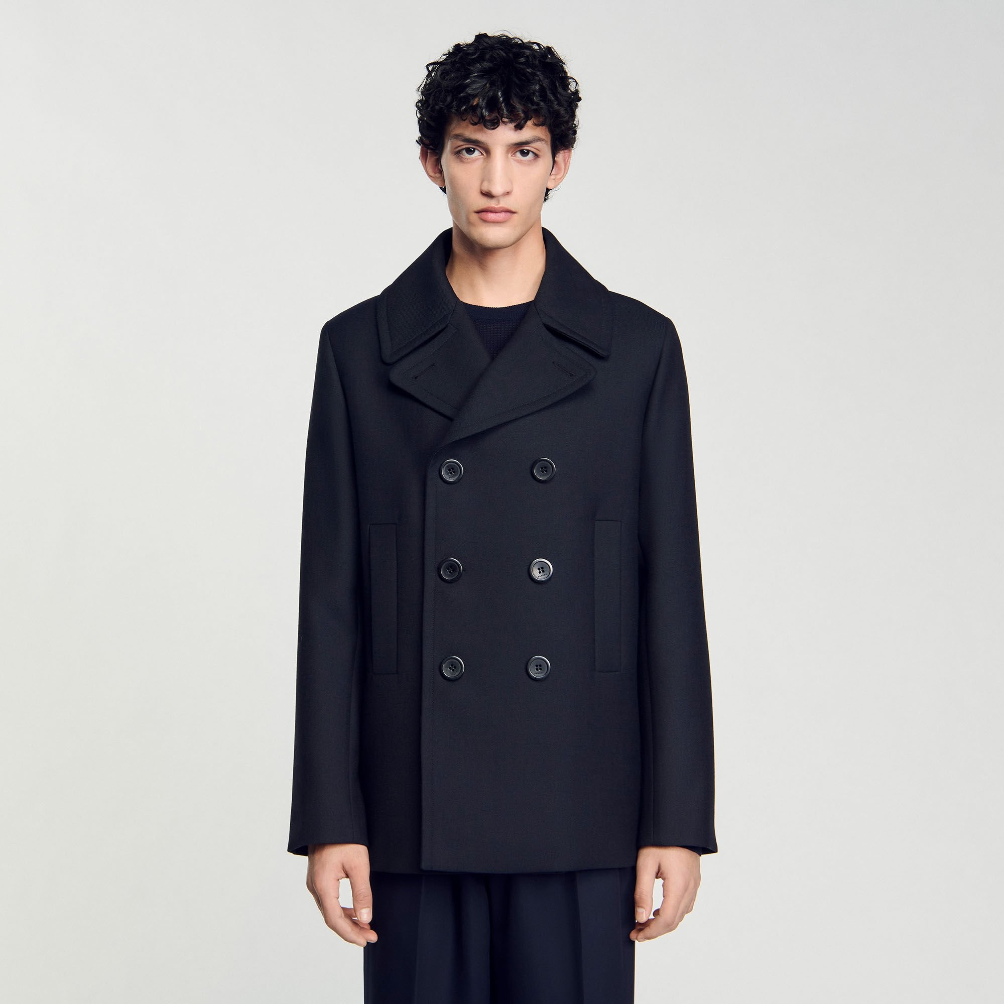 WOOL BLEND PEACOAT - 1