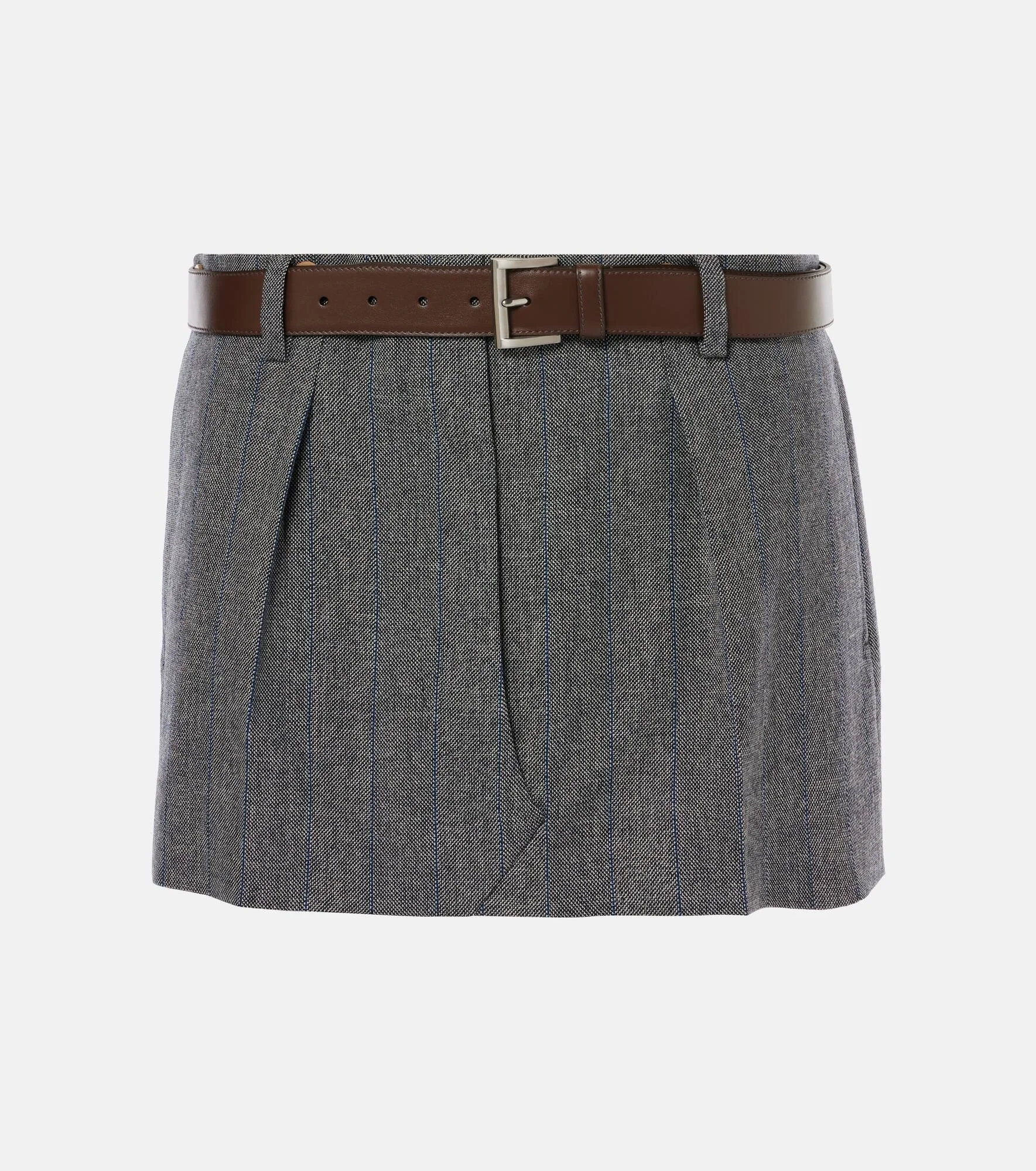 Checked wool miniskirt - 1