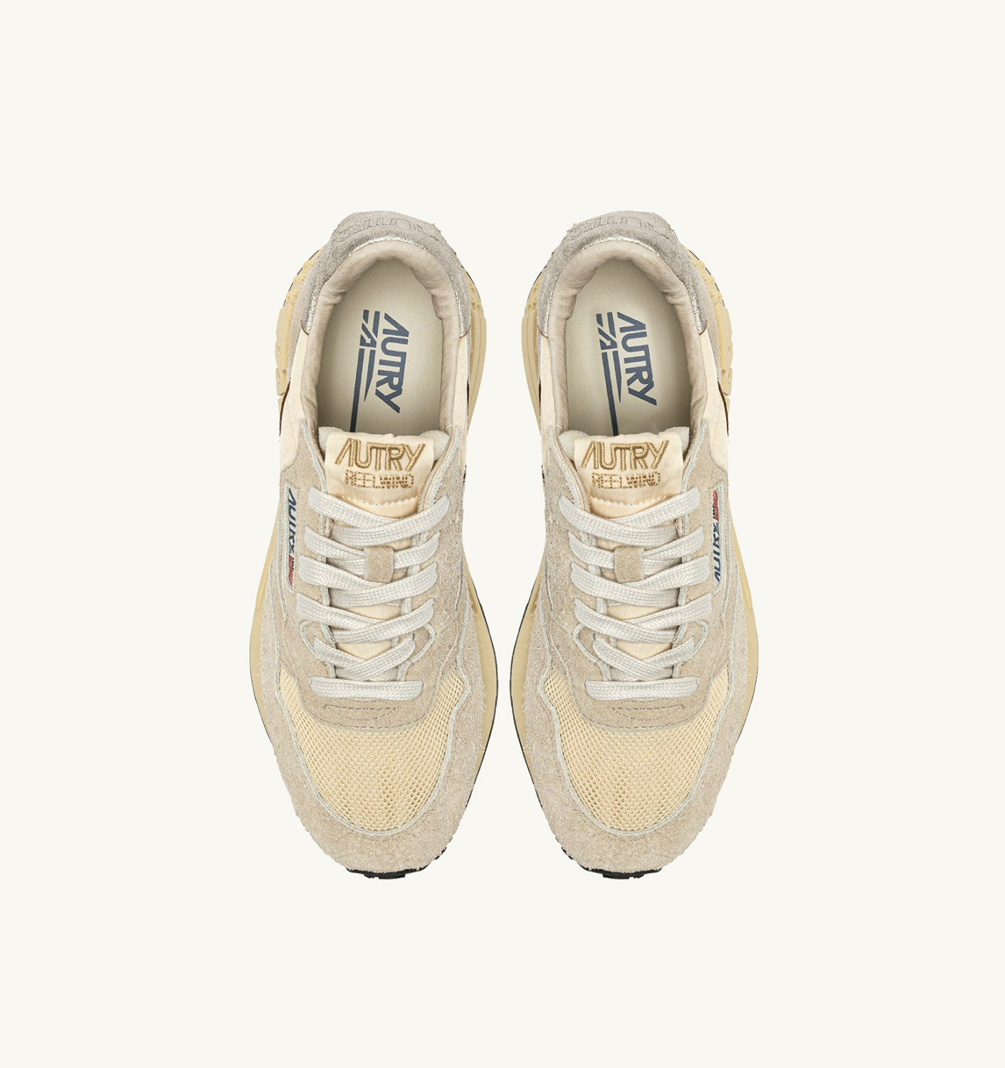 REELWIND LOW SNEAKERS IN NYLON SUEDE AND LEATHER COLOR ECRU AND PLATINUM - 5