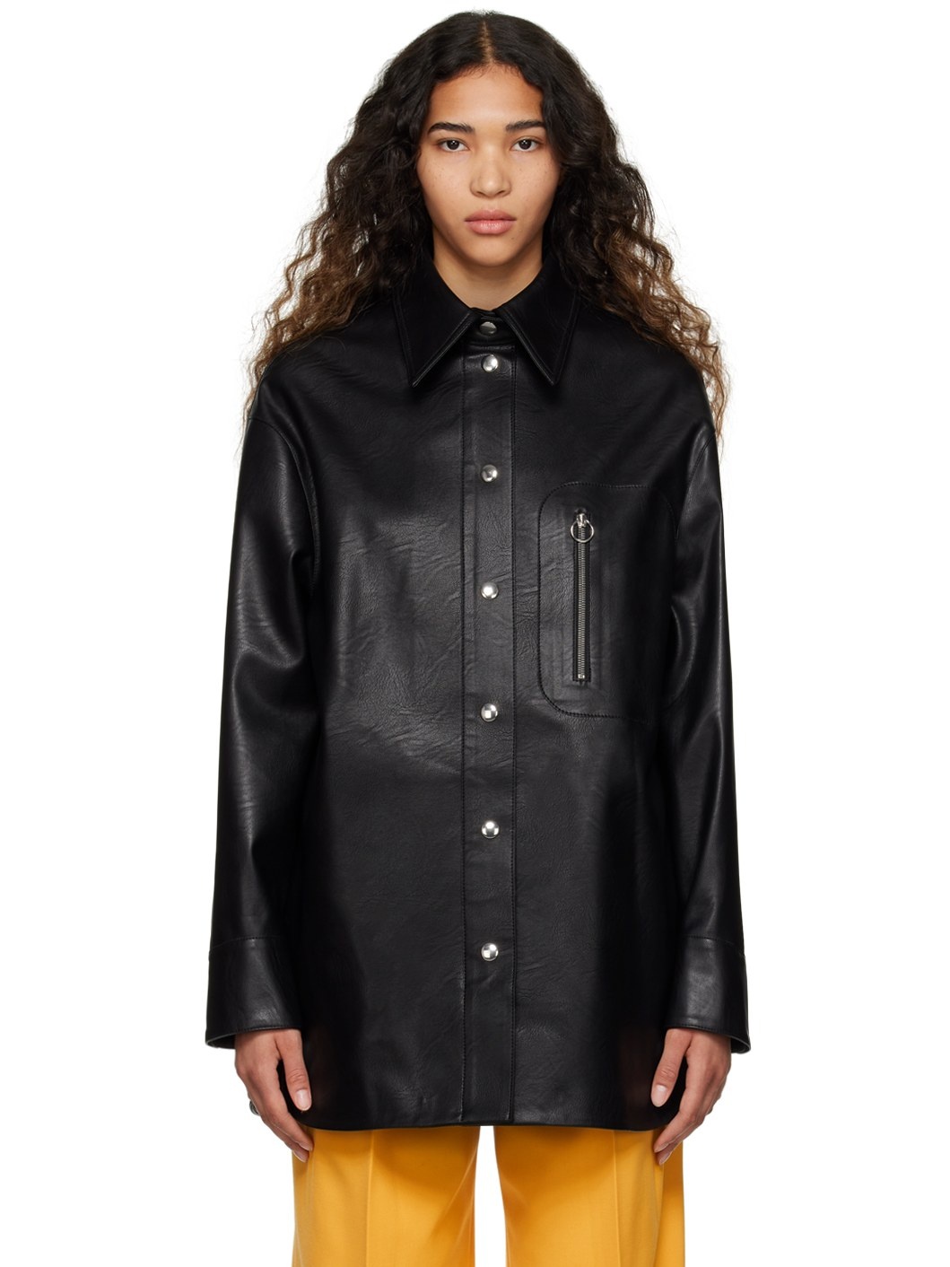 Black Alter Mat Faux-Leather Jacket - 1