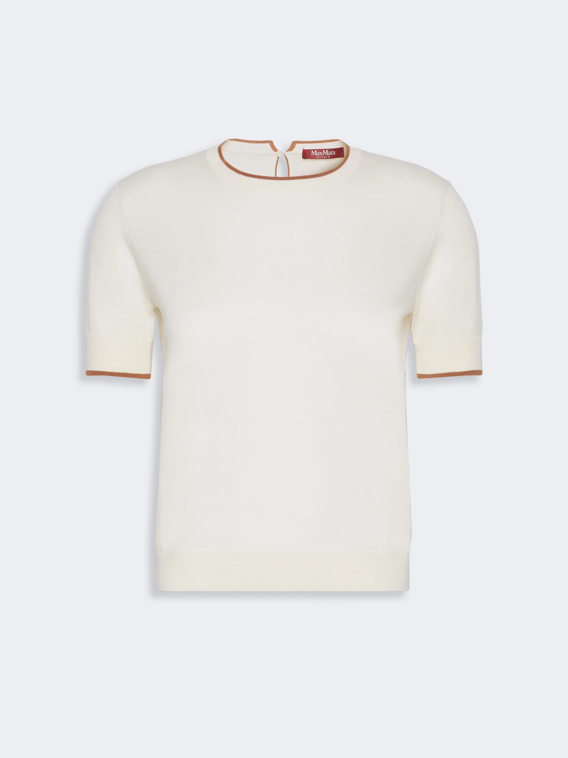 AGENDA Wool and silk yarn sweater - WHITE - 1