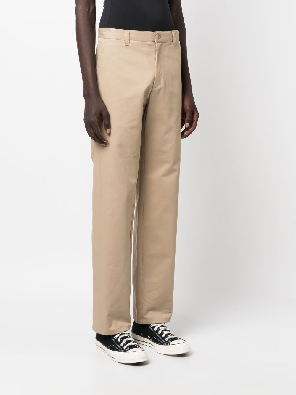 straight-leg cotton trousers - 3