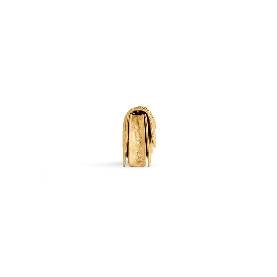 Women's Crush Mini Chain Bag Metallized Quilted  in Gold - 3