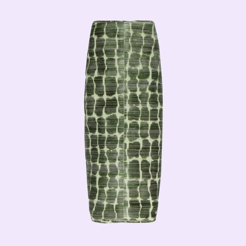 Crocodile velvet jacquard handbag 8