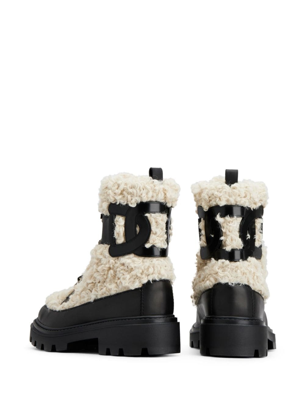 faux-shearling leather ankle boots - 3