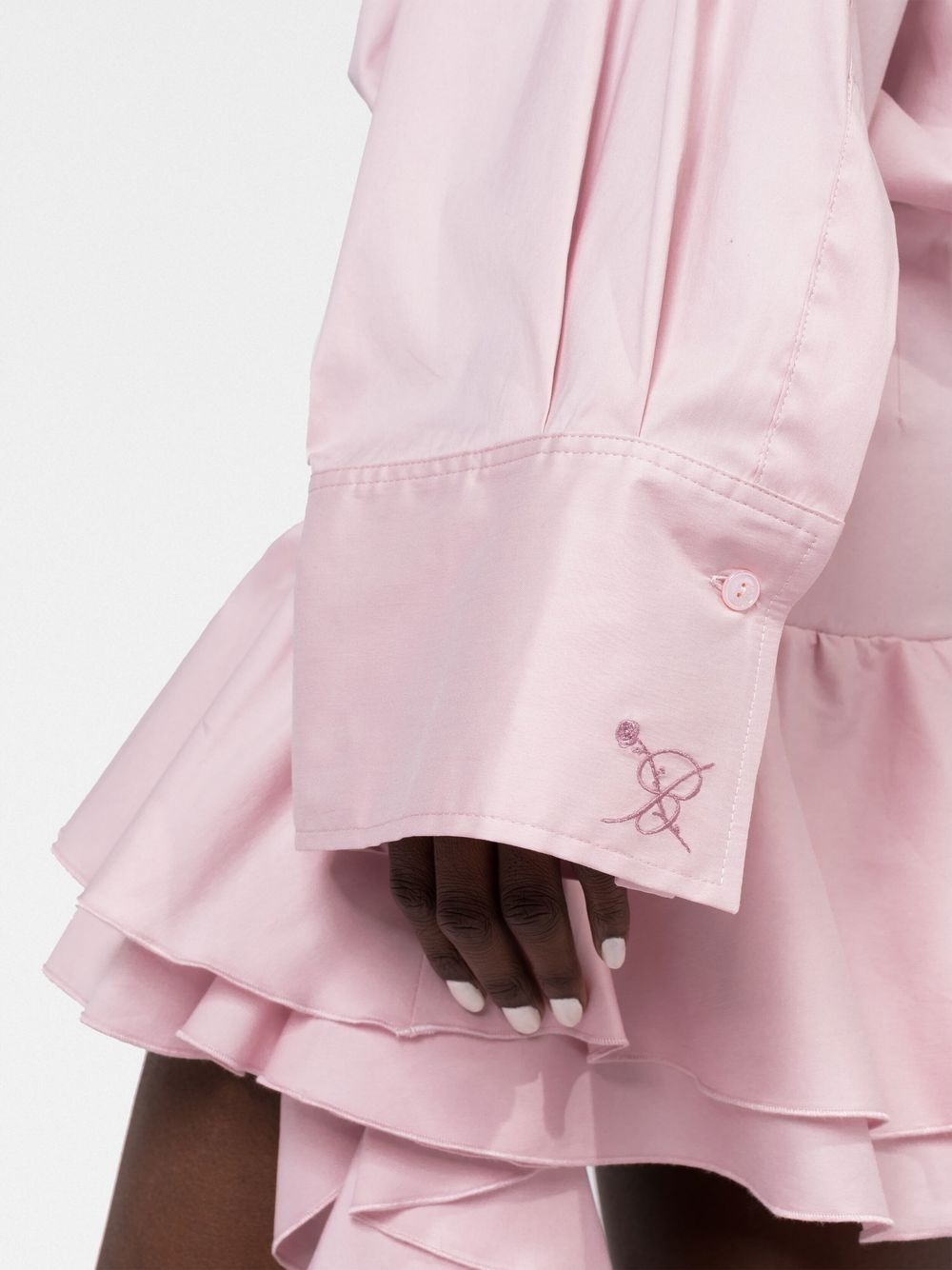dropped-waist ruffled shirtdress - 3