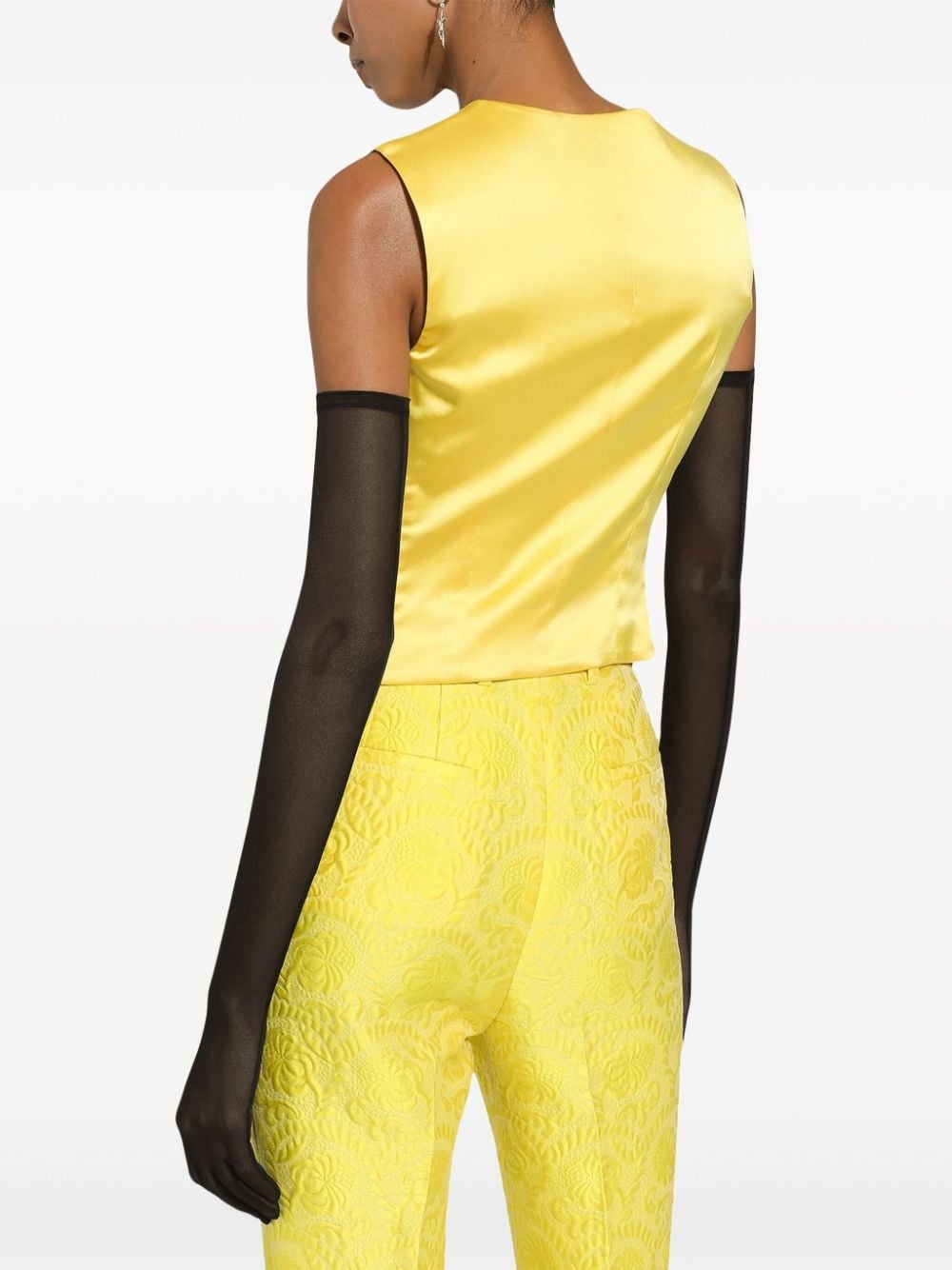 jacquard cotton-blend waistcoat - 4