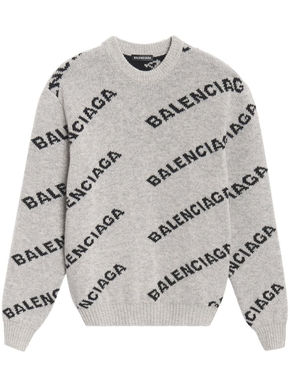 all-over logo-jacquard jumper - 1