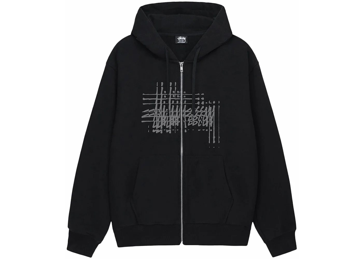 Stussy Refracted Zip Hoodie Black - 1