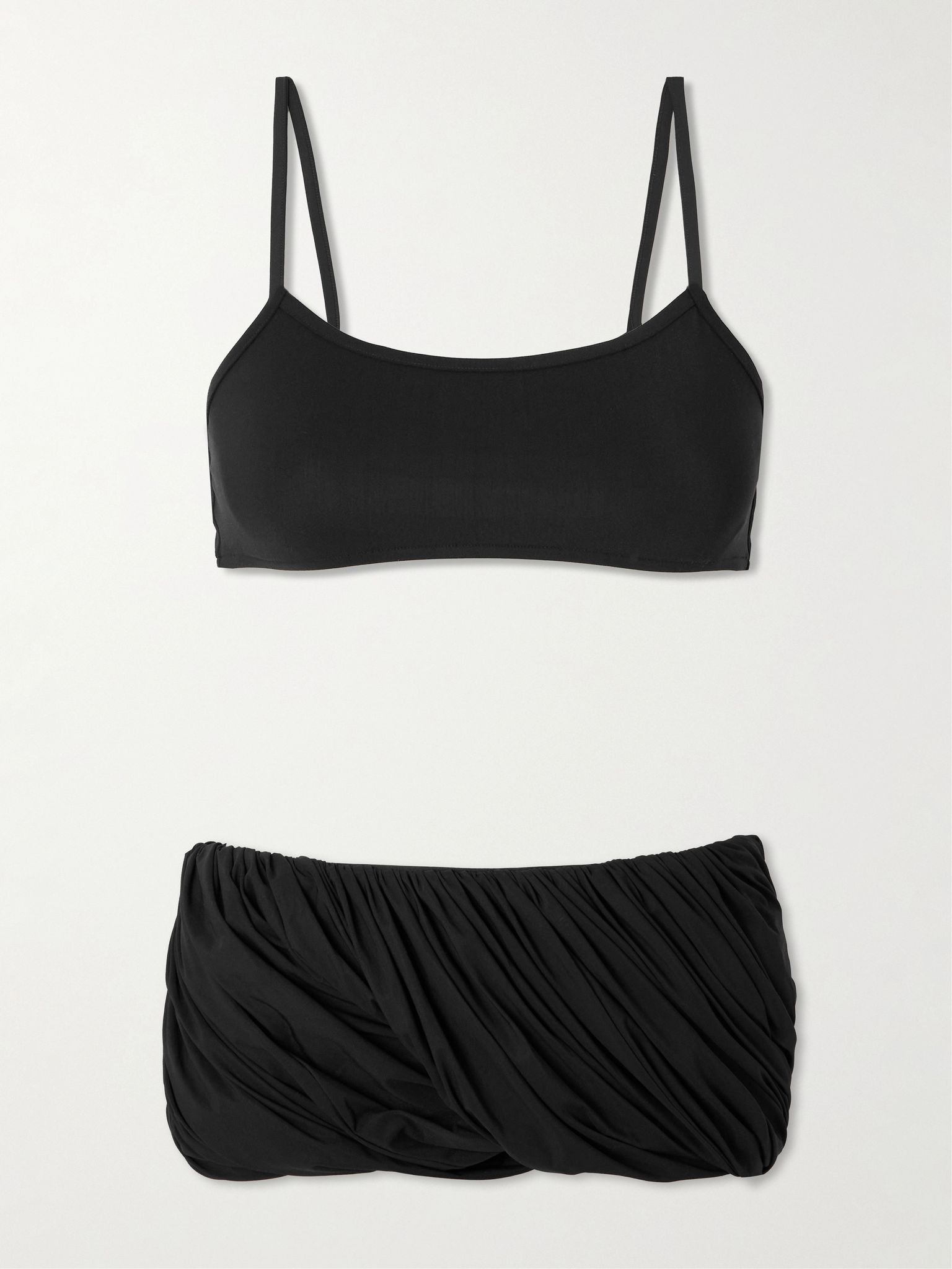 Twisted ruched bikini Black - 1