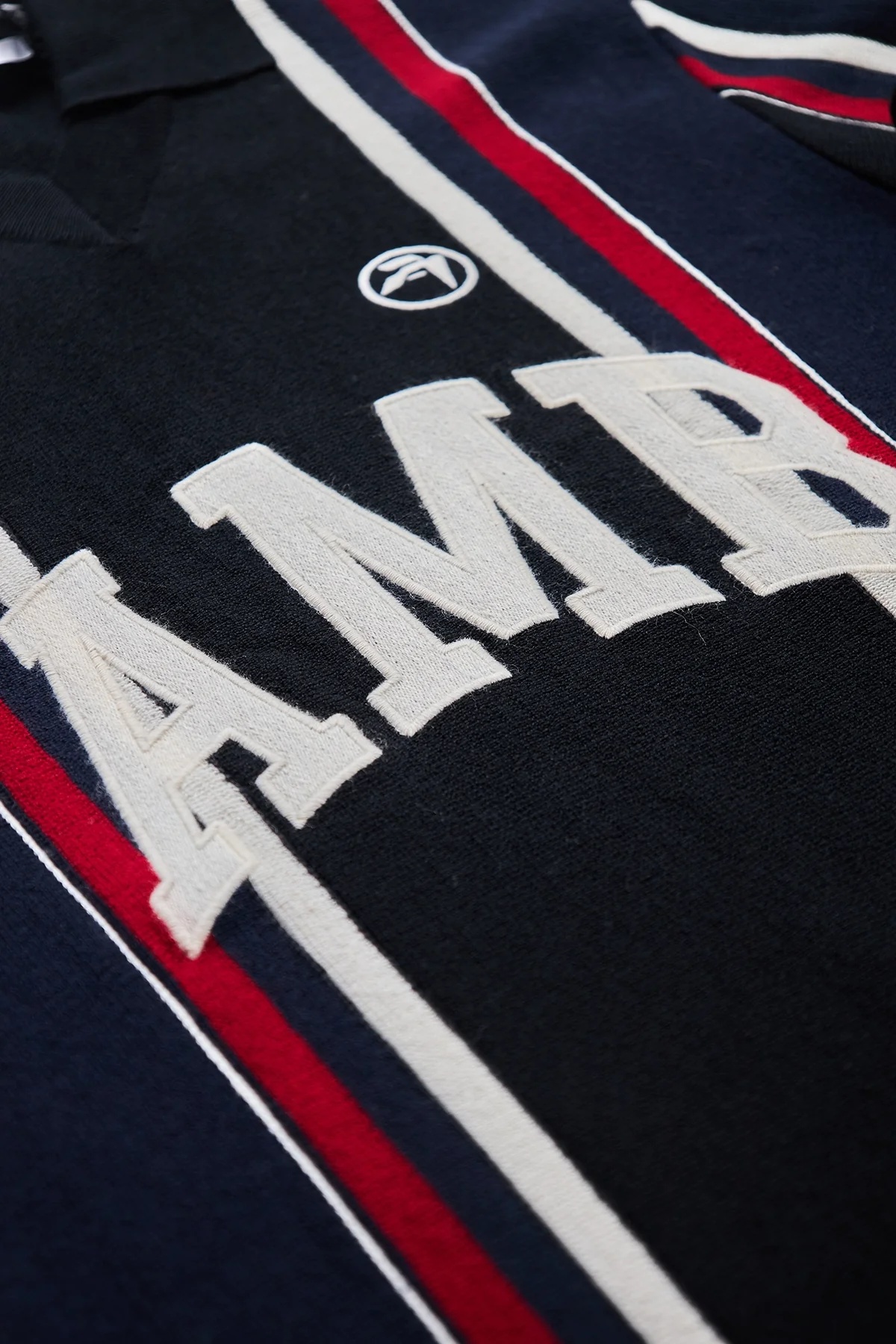 Ambush Long Sleeve Embroidered Polo Blue - 3
