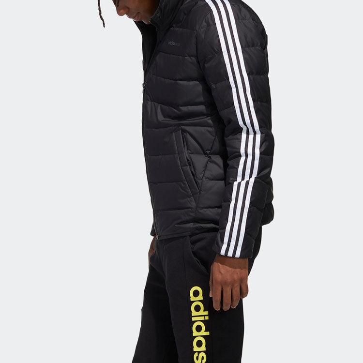 adidas neo Windproof Stay Warm Casual hooded Zipper Down Jacket Black GJ8784 - 7