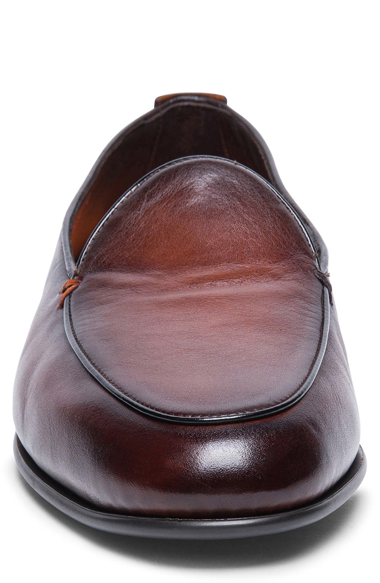 Santoni Vibe Apron Toe Loafer in Dark Brown at Nordstrom - 4