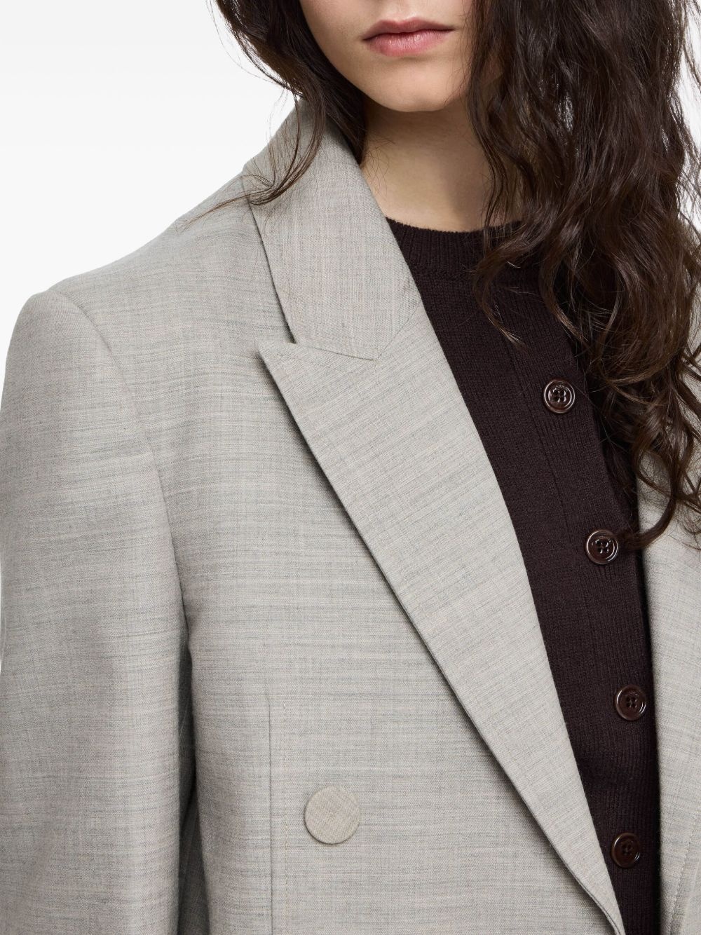 double-breasted wool blazer - 5