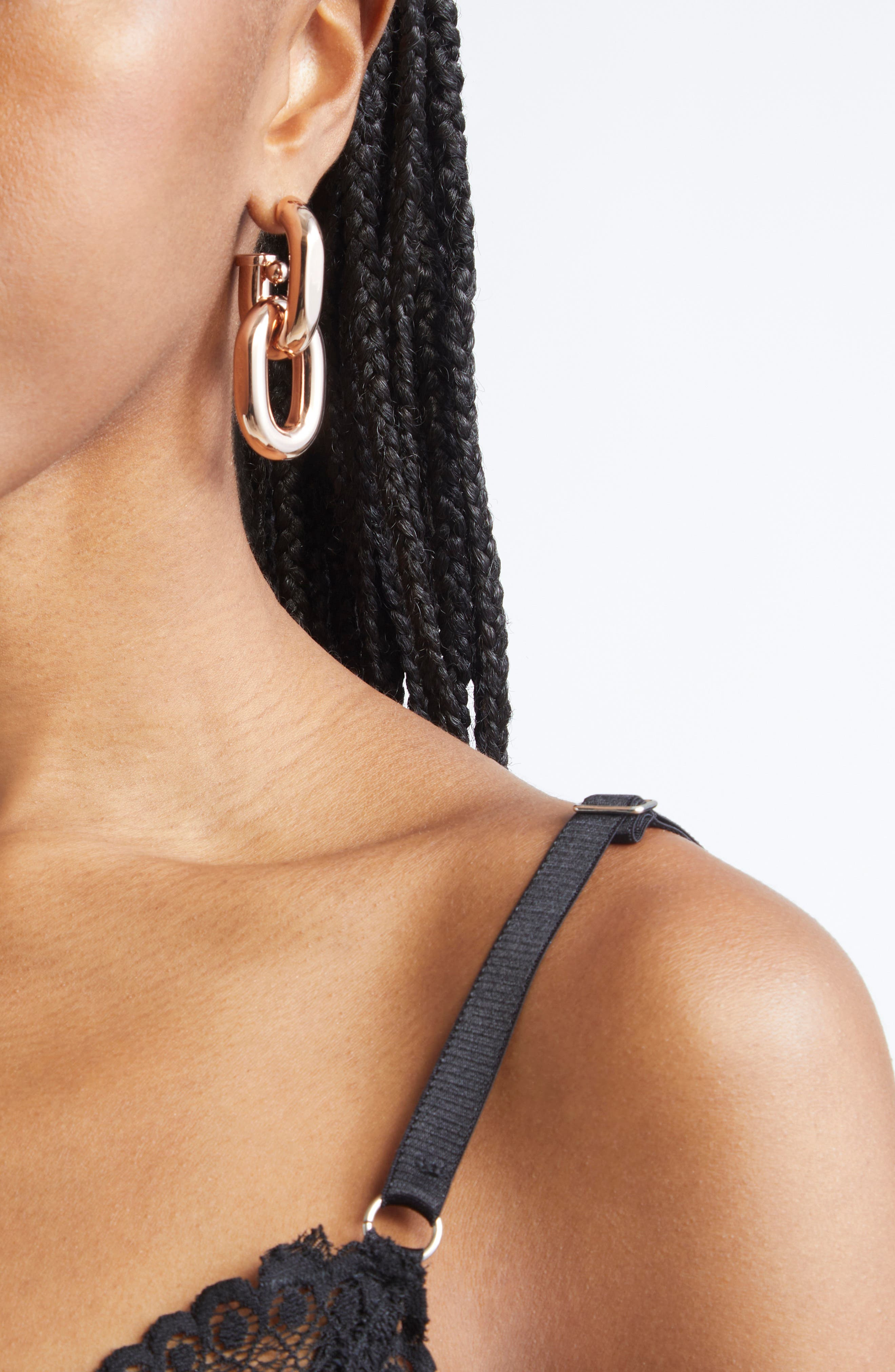 Rabanne XL Link Drop Earrings in Pink Gold at Nordstrom - 2