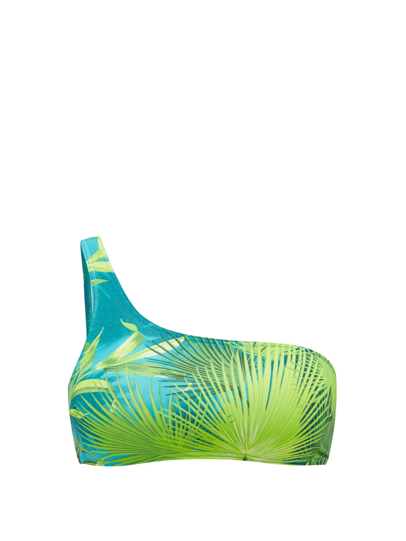 Jungle-print one-shoulder bikini top - 1