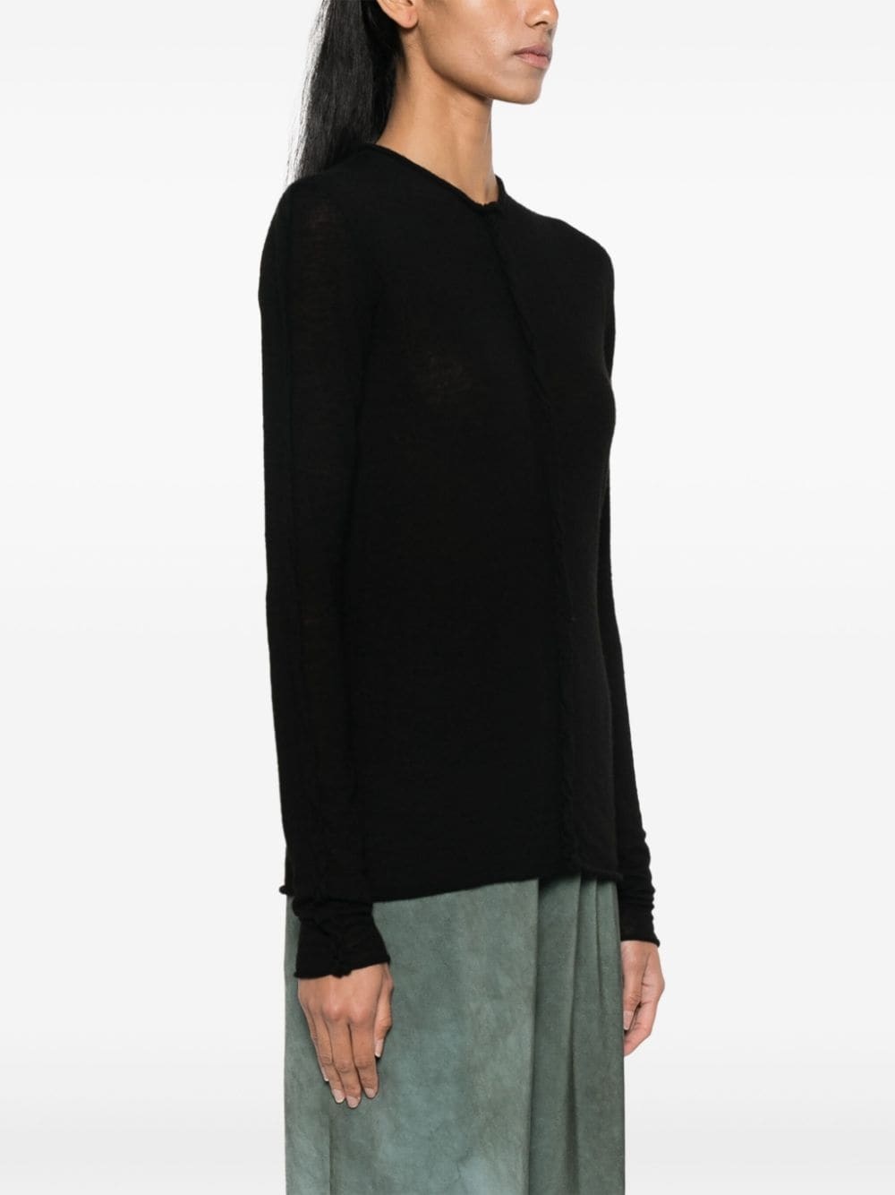 vertical-seamed cashmere jumper - 3