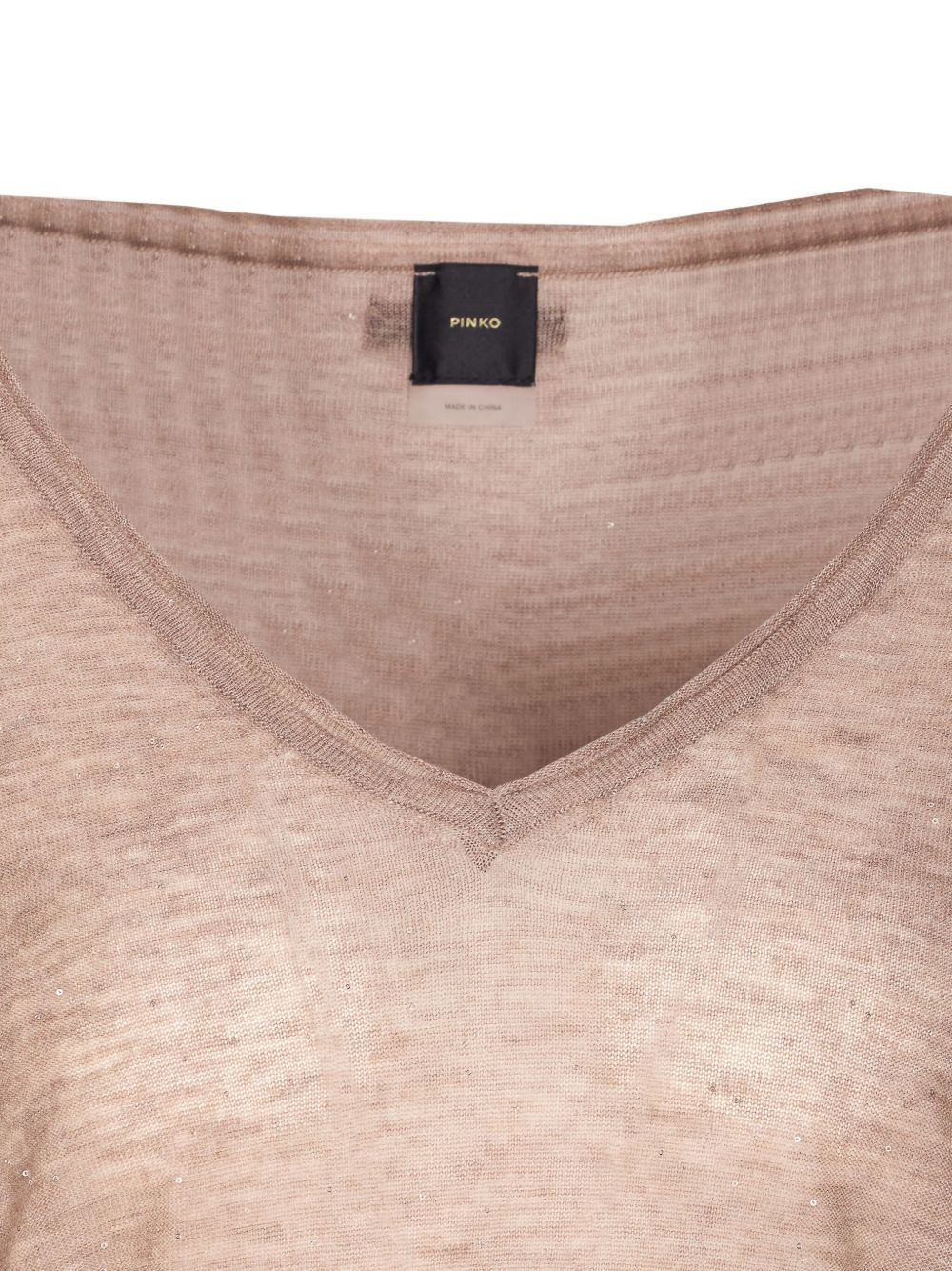 micro-paillette V-neck sweater - 3