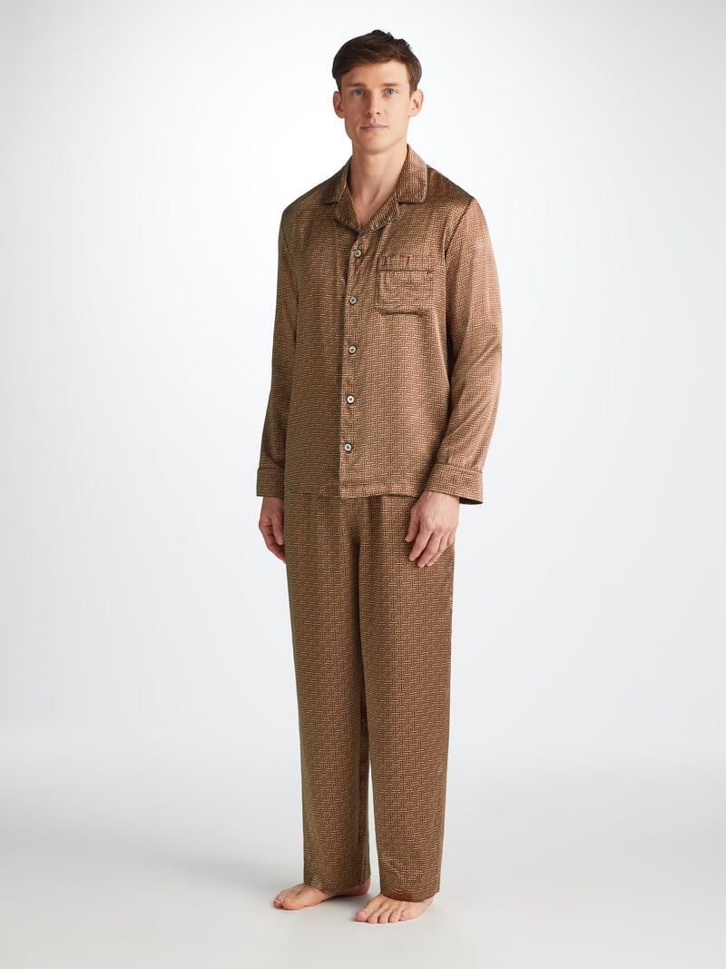 Men's Pajamas Brindisi 109 Silk Satin Green 3