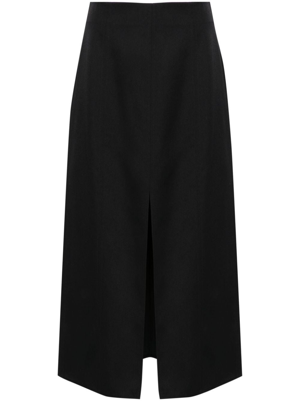 A-line virgin wool midi skirt - 1