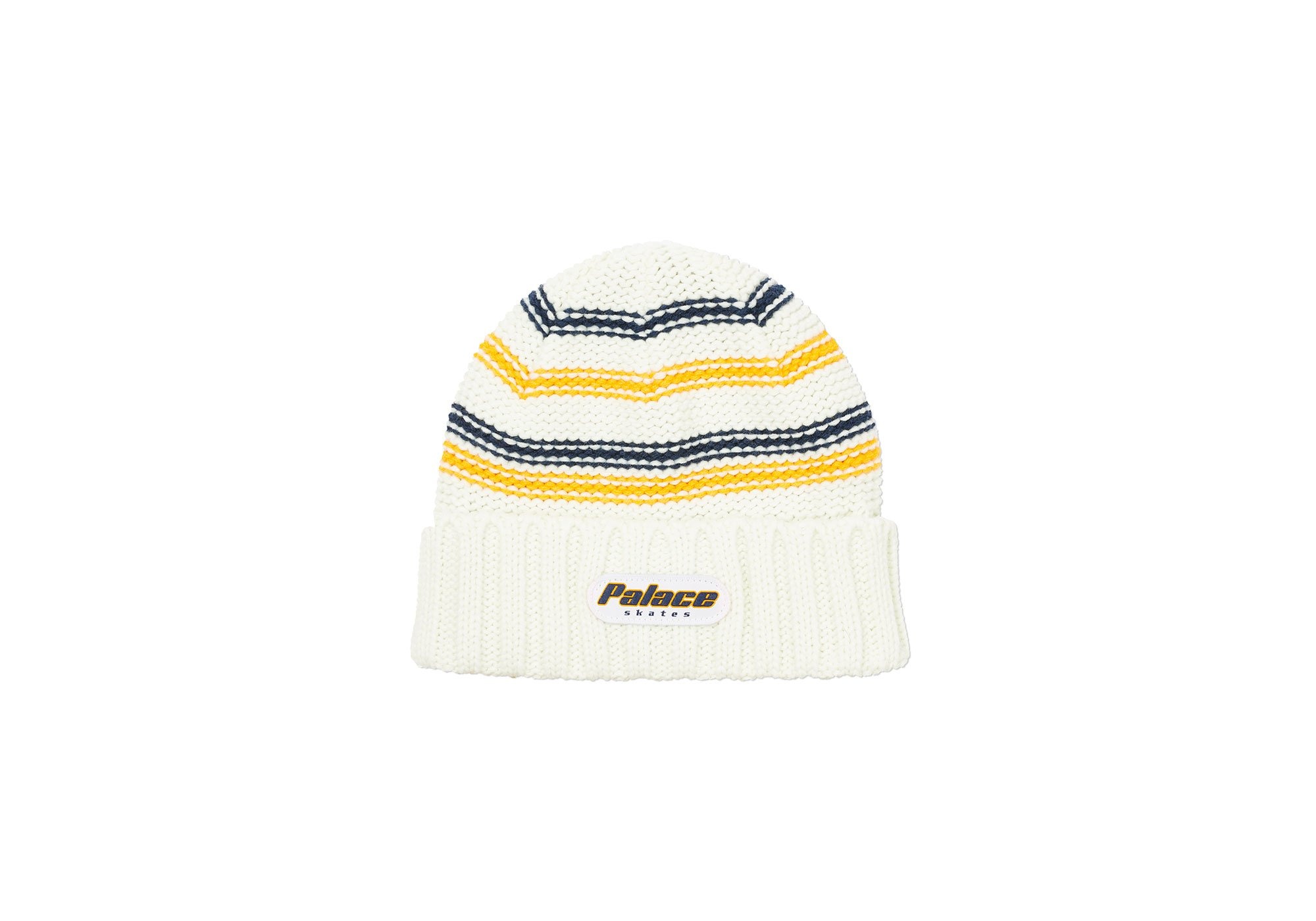 STRIPE RIB BEANIE WHITE - 1