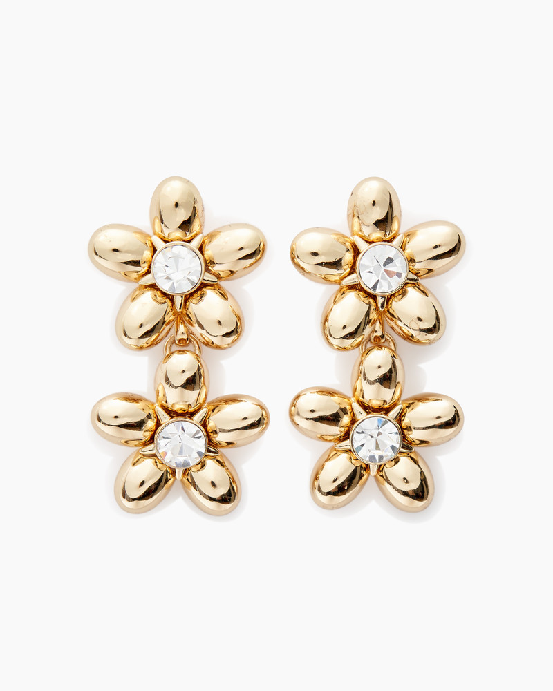 Double Flower Drop Earrings 1
