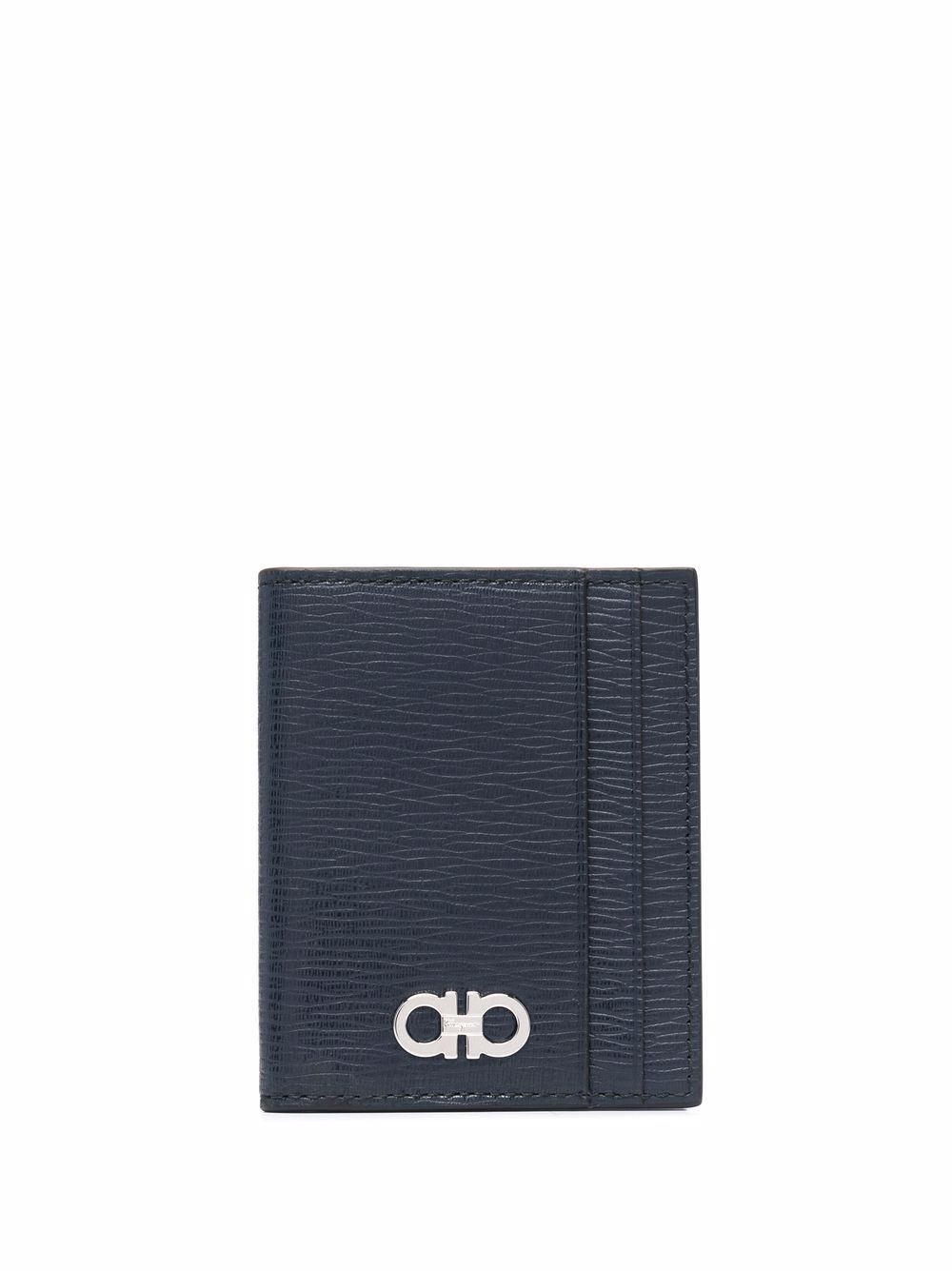 logo-print leather cardholder - 1