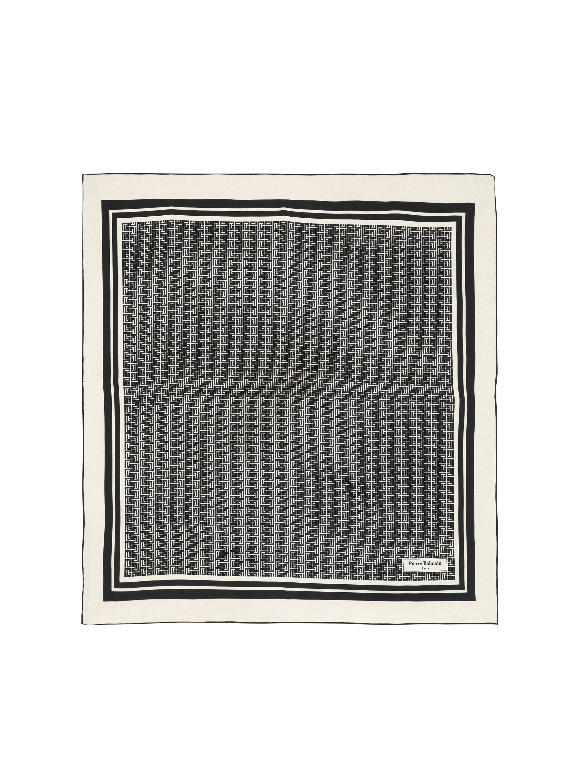 Square silk scarf with monogram print - 1