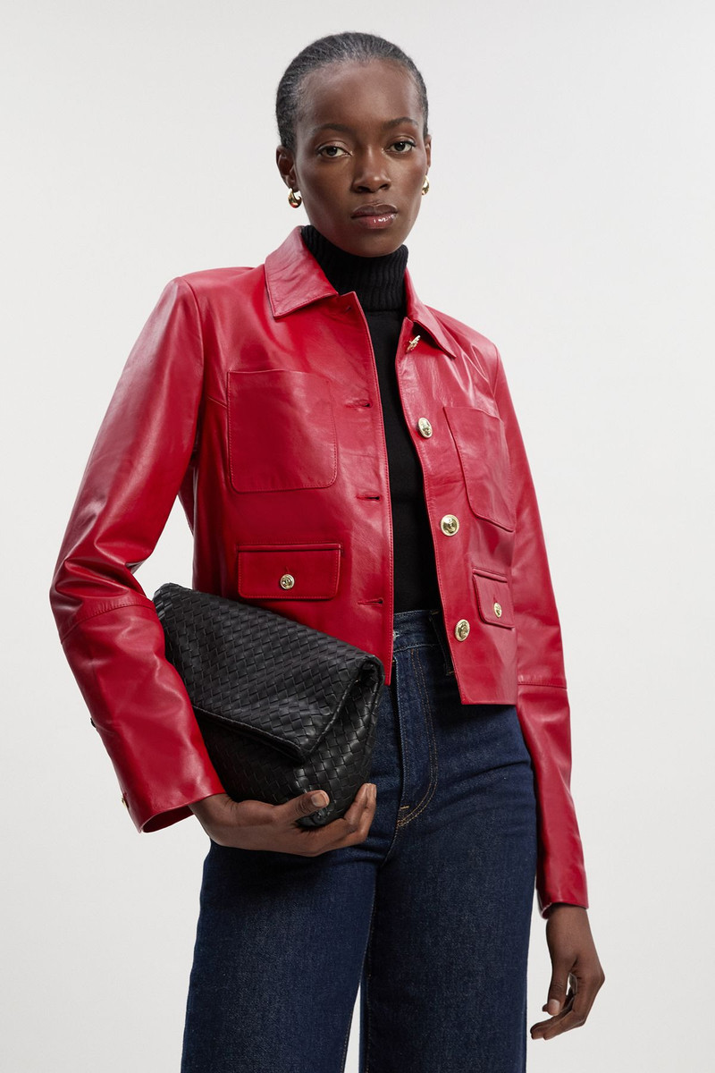 Leather Pocket Tailored Jacket 1