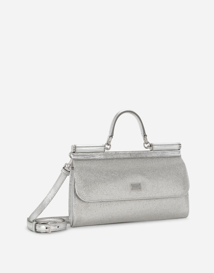 Satin Sicily bag with fusible rhinestones - 3