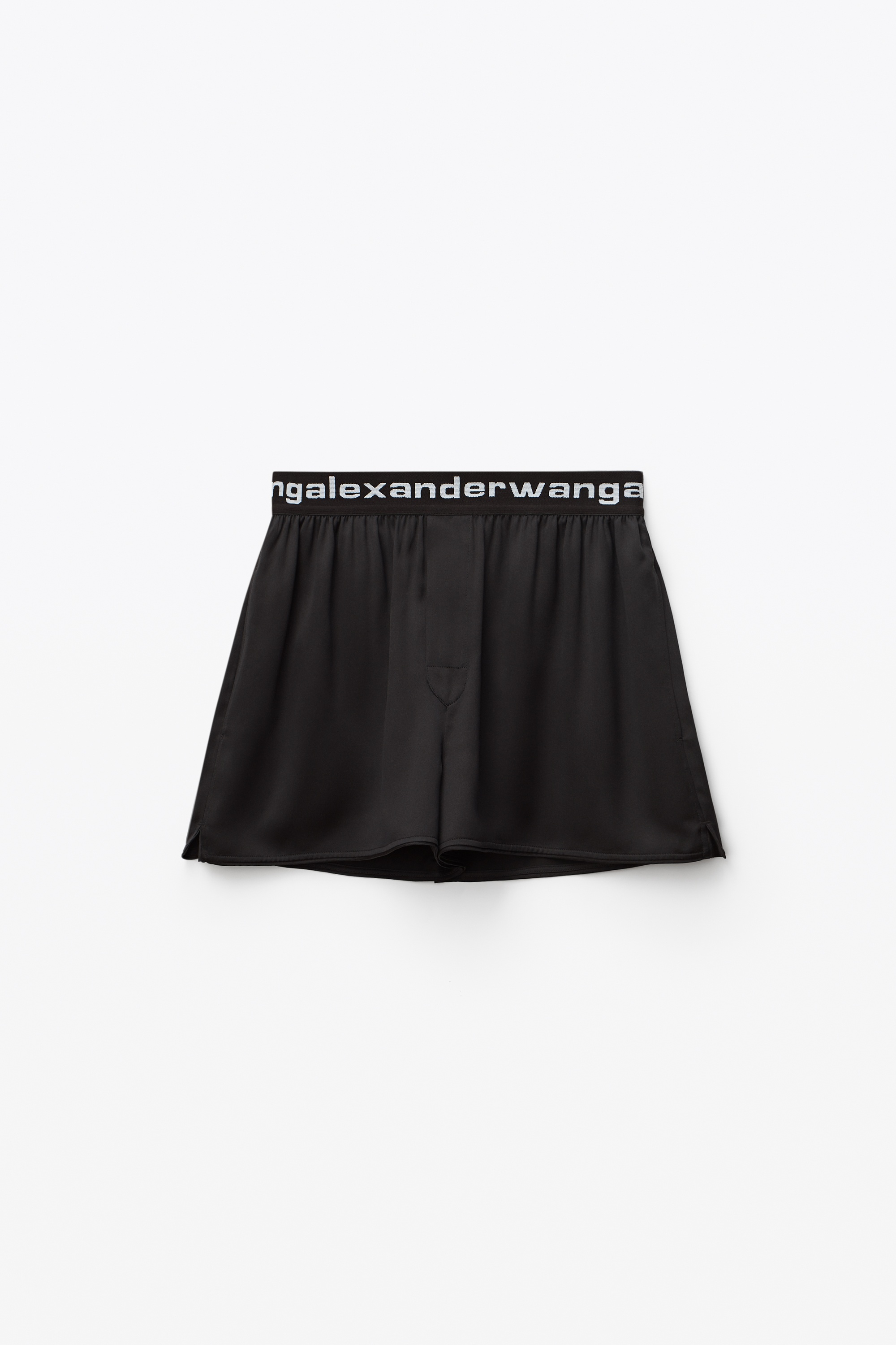 LOGO ELASTIC SHORT IN SILK CHARMEUSE - 1