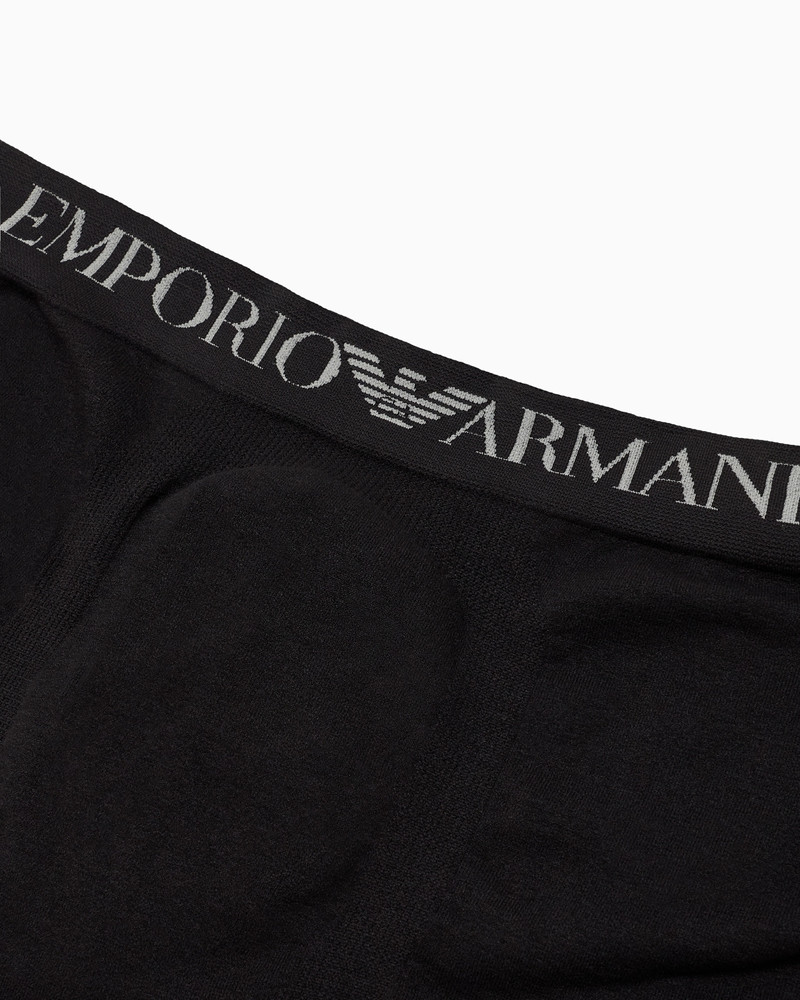 EMPORIO ARMANI Seamless fabric boxer briefs with logo waistband outlook