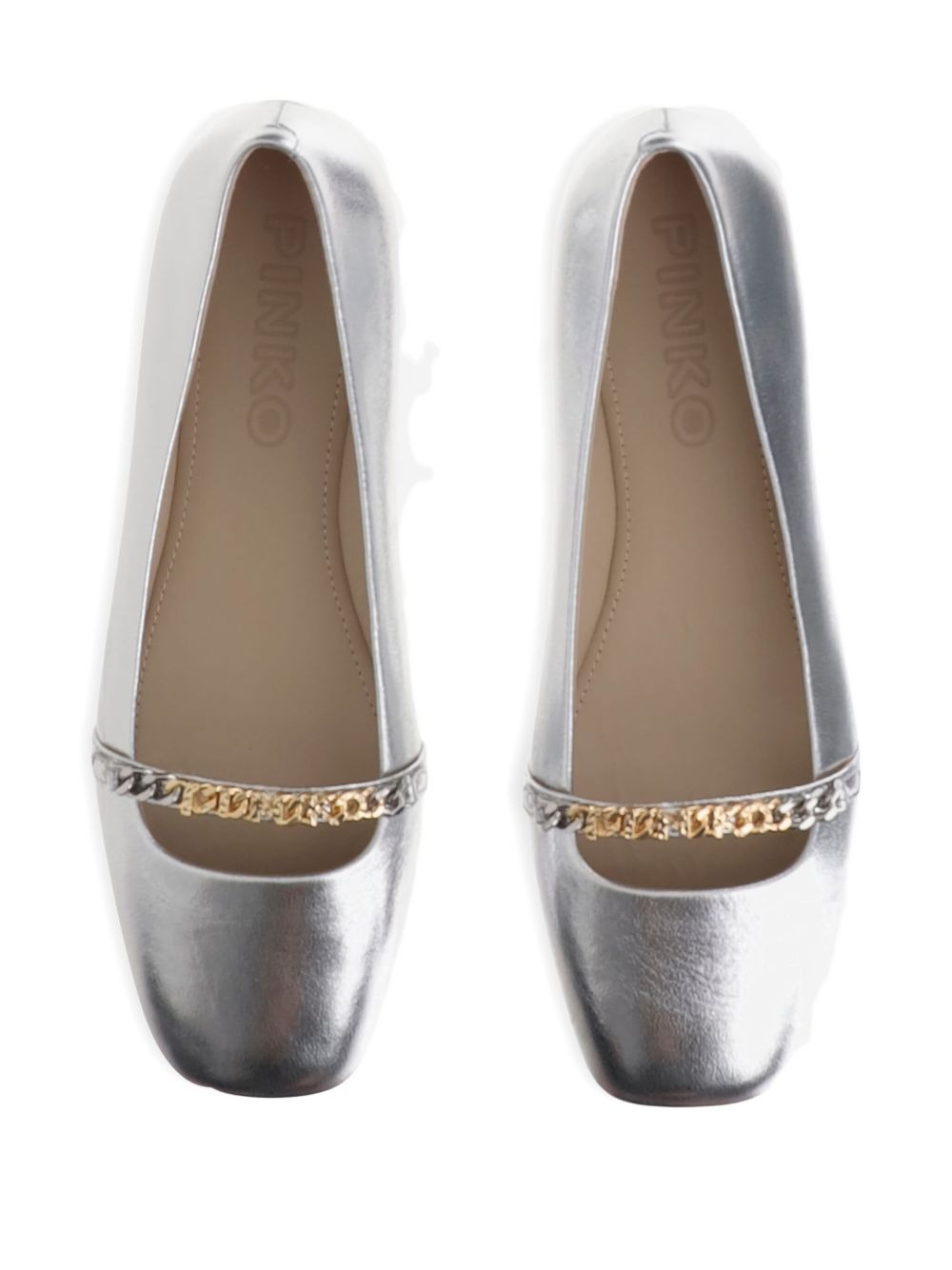 chain-embellished ballet flats - 4