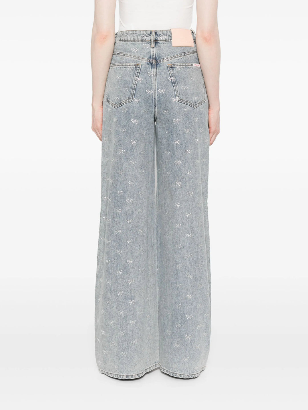 Light Blue Diamante Bow Jeans - 4