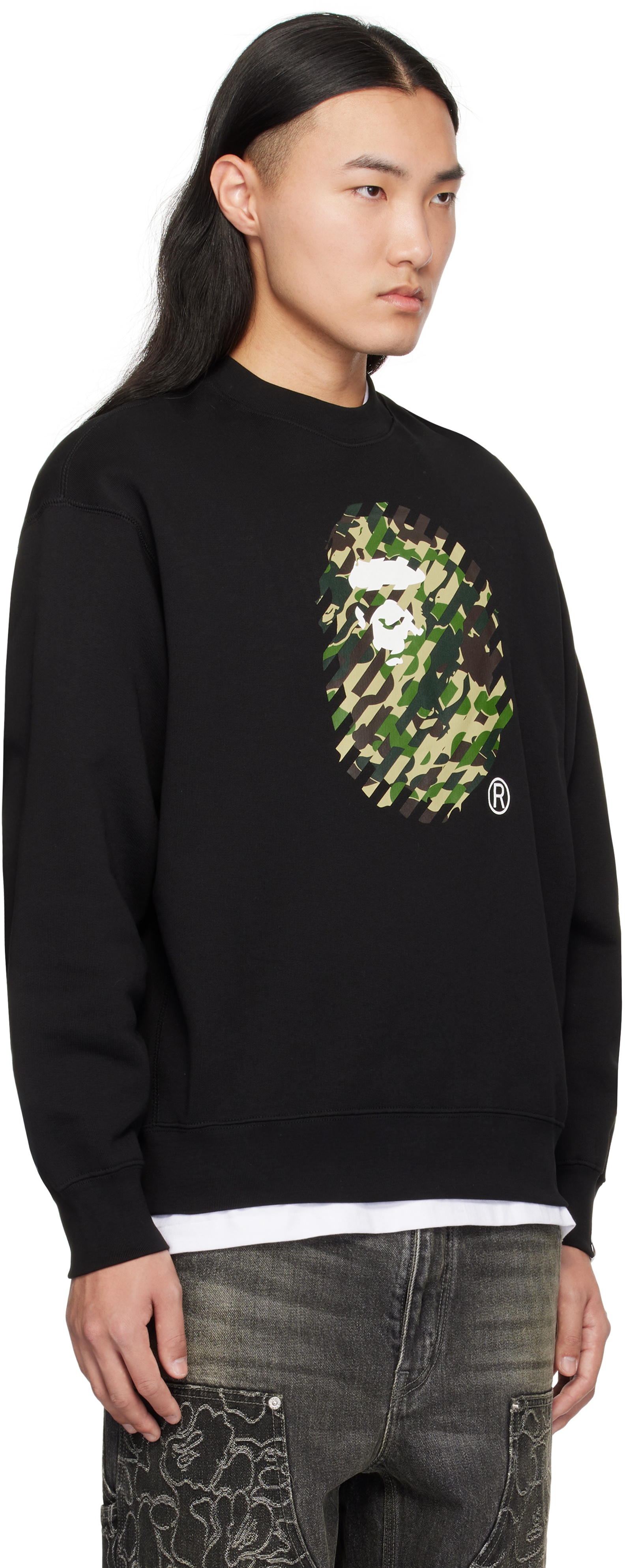 Black ABC Camo Ape Head Sweatshirt - 2