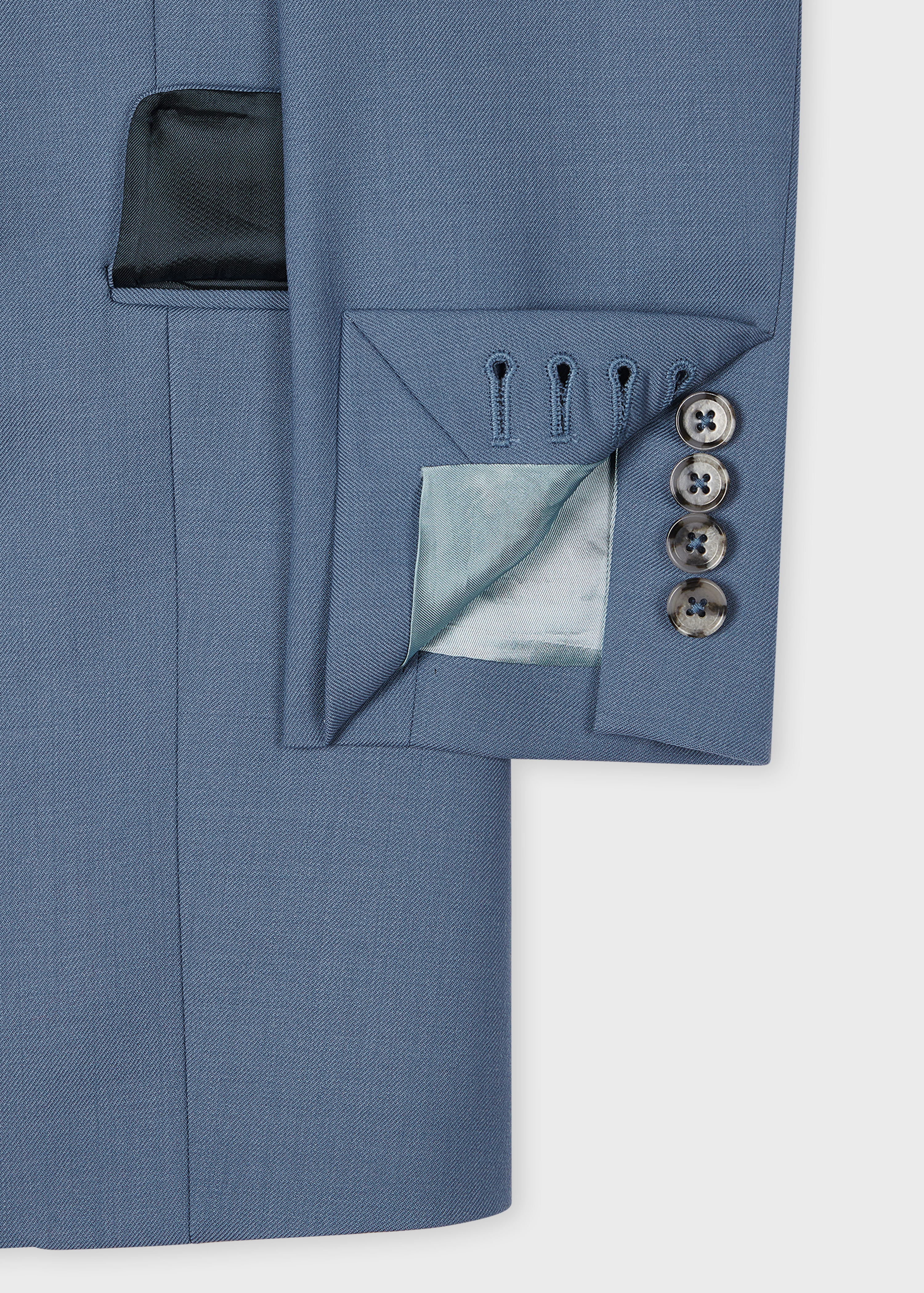 Women's A Suit To Travel In - Steel Blue Wool Double Breasted Suit - 3