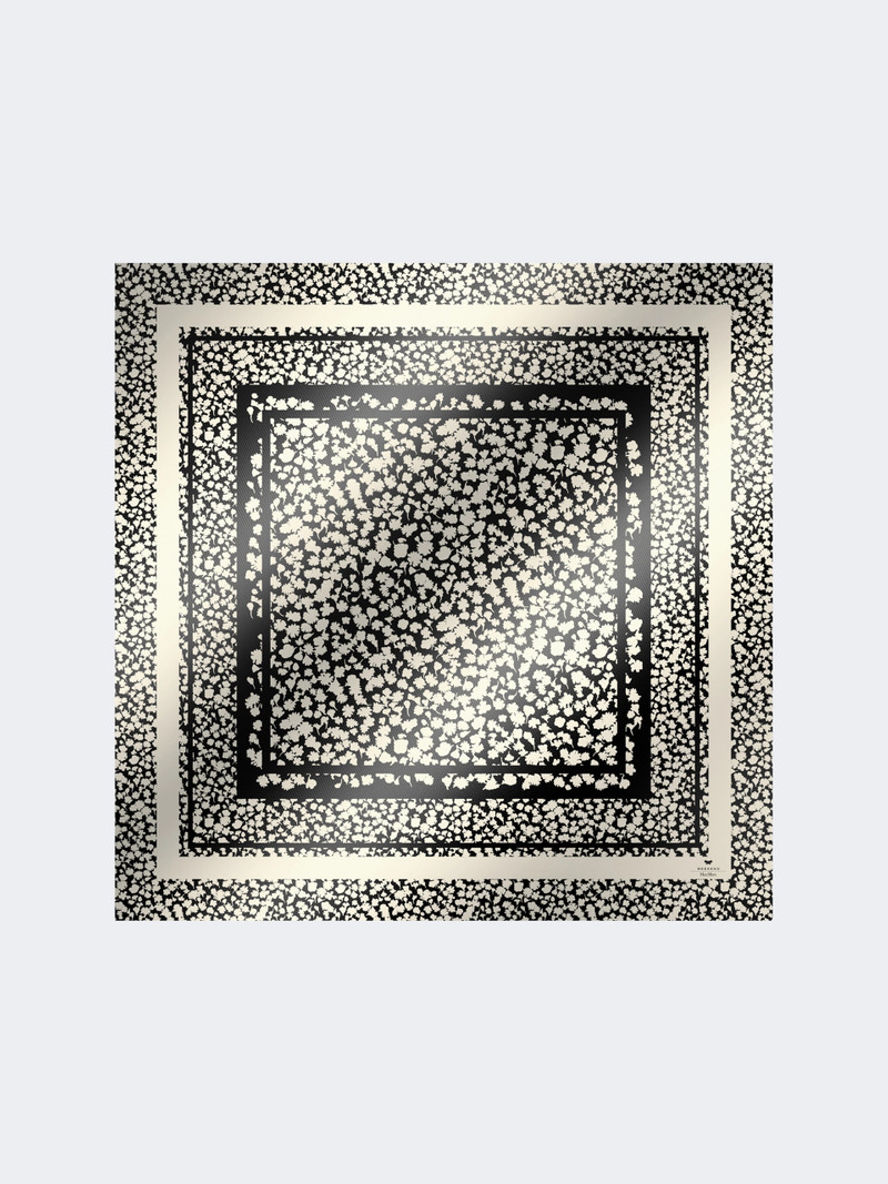 ONESTONEW Patterned silk twill foulard - BLACK 1