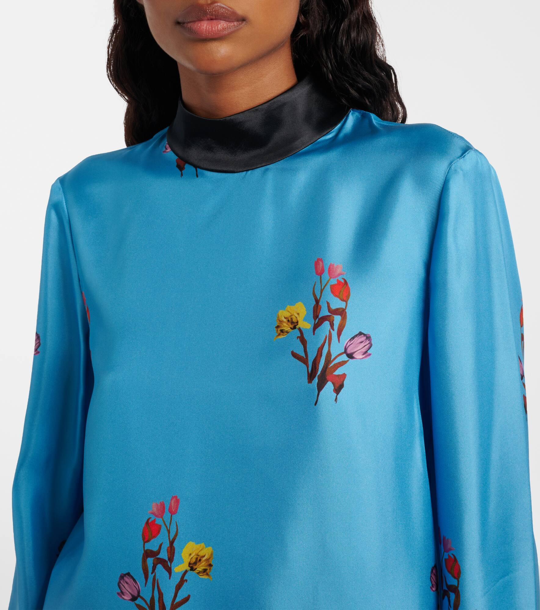 Floral silk top - 4