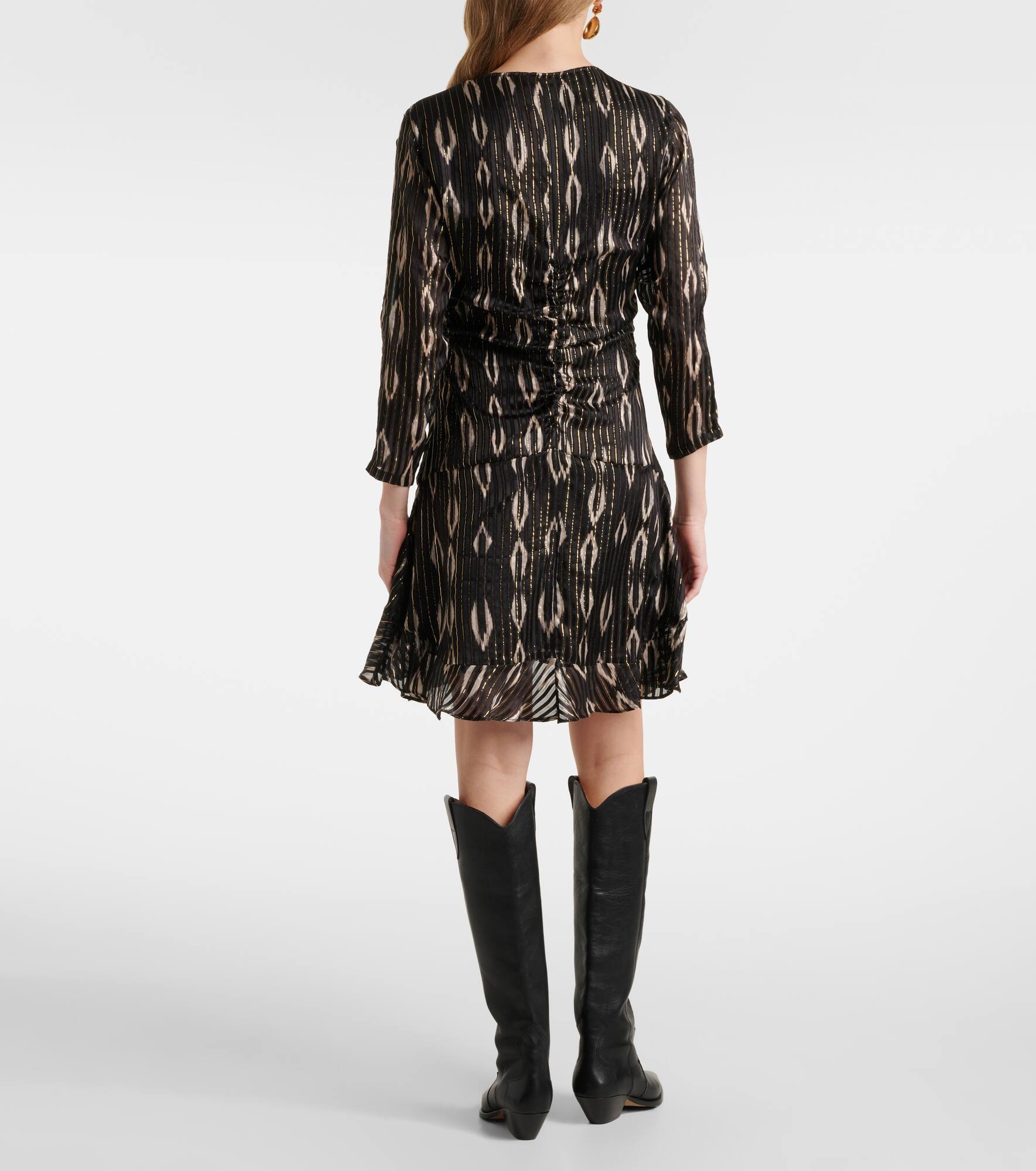 Octavia snake-effect silk-blend minidress - 3