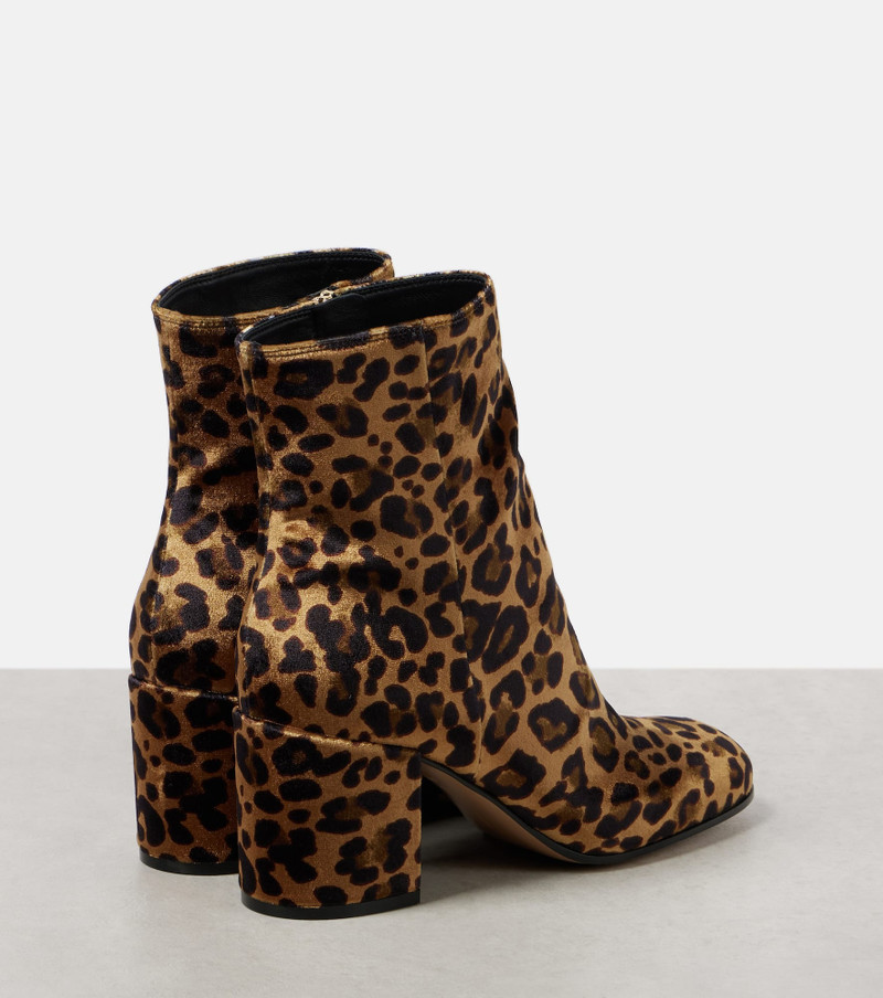Gianvito Rossi Joelle 70 leopard-print velvet ankle boots outlook