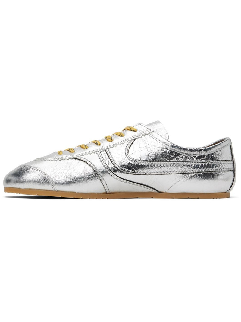 Dries Van Noten Silver Leather Sneakers outlook