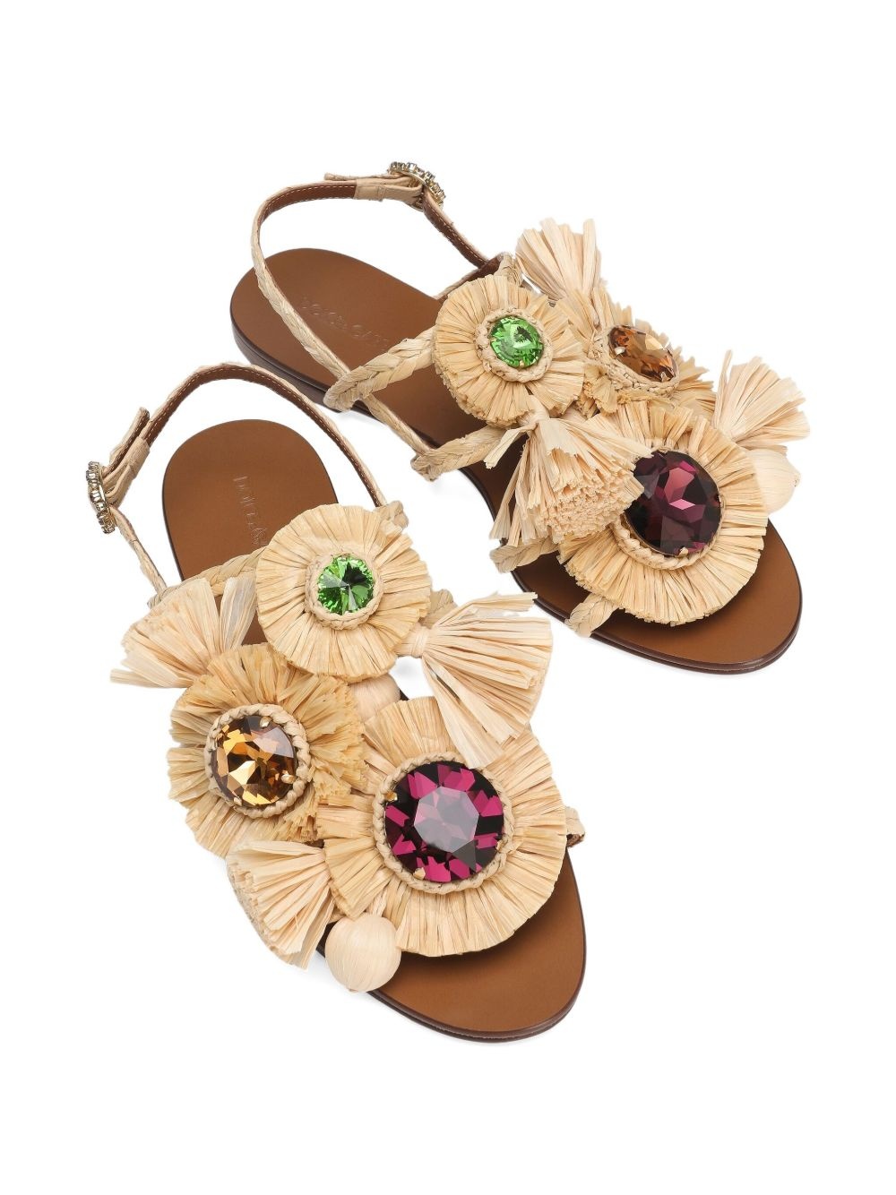 embellished raffia sandals - 4