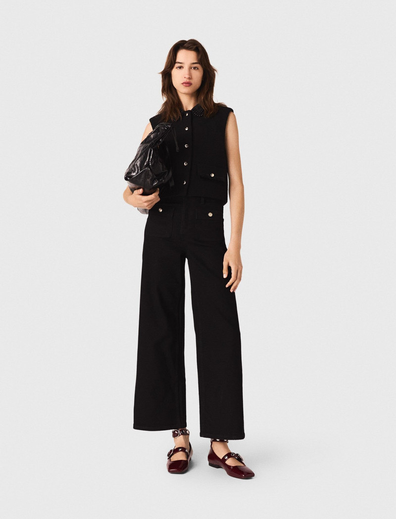 maje Tweed top with removable collar outlook