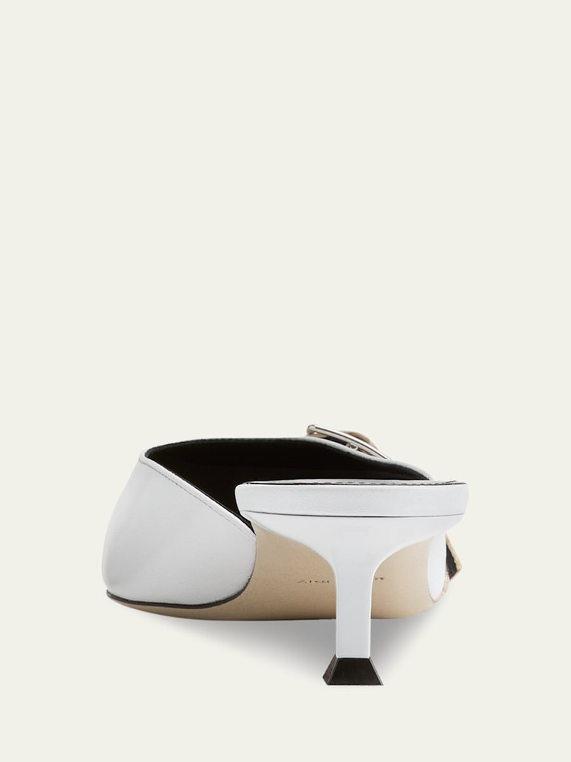 CHRISTEN Helix Mixed Leather Buckle Mules outlook